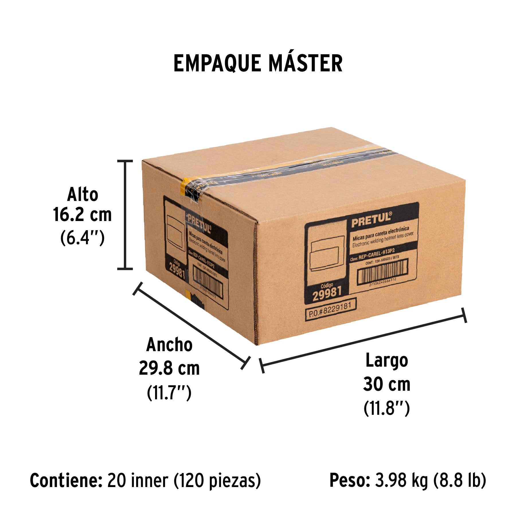 Repuesto de micas para caretas electrónicas CAREL-913P2