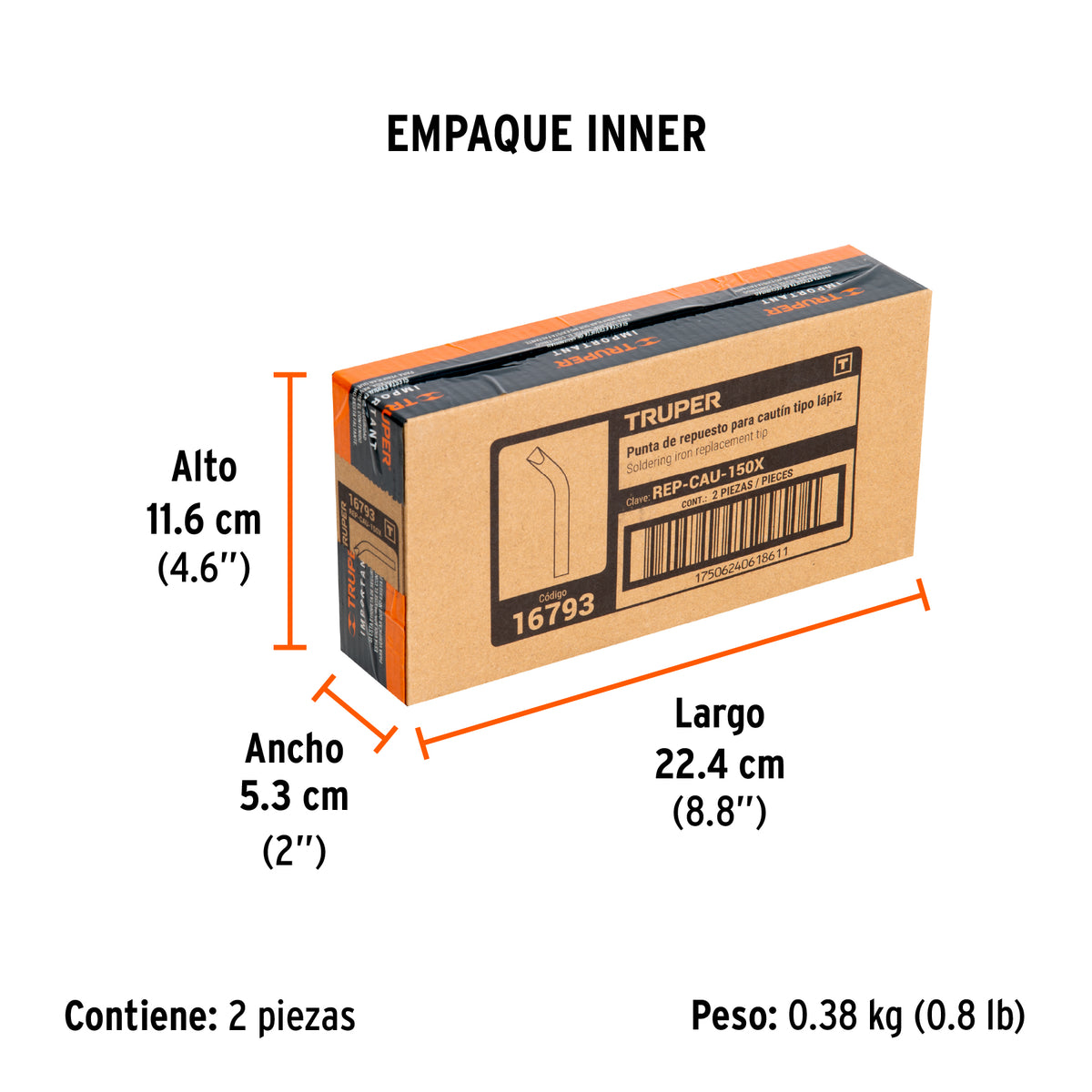 Punta de repuesto para cautín, tipo lápiz CAU-150X