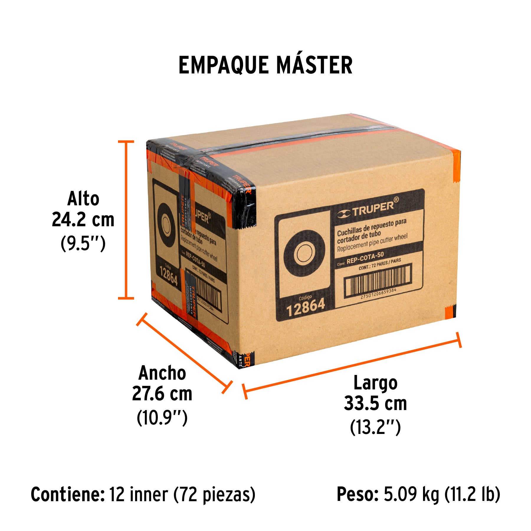 Repuesto de cuchillas para cortador de tubo COTA-50, 2 pzas