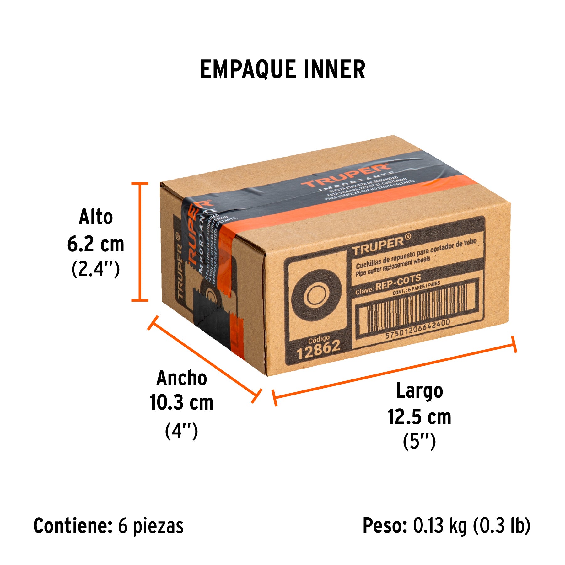 Repuesto de cuchillas para cortador de tubo COT-16-50, 2pzas