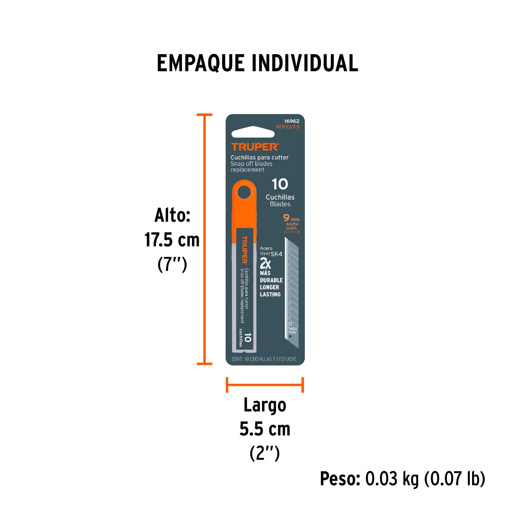 Cuchillas de repuesto para cutter de 9 mm, 10 piezas