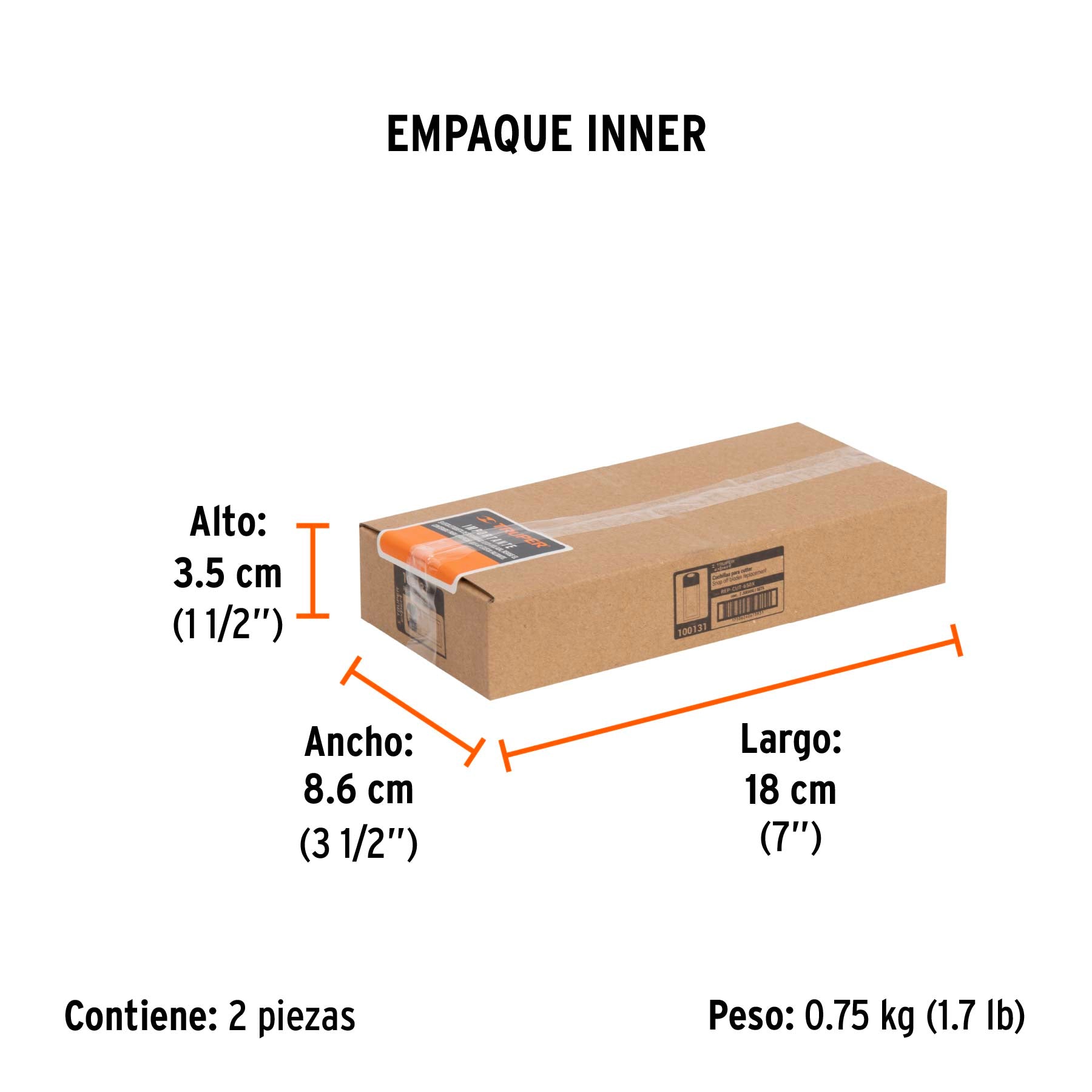 Cuchillas de repuesto para cutter de 18mm, 50 piezas, Expert