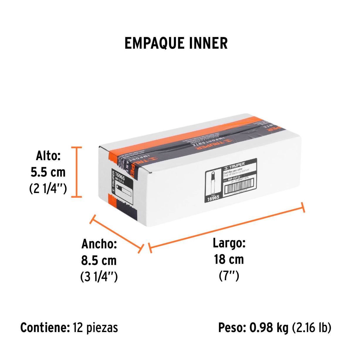 Cuchillas de repuesto para cutter de 18 mm, 10 piezas