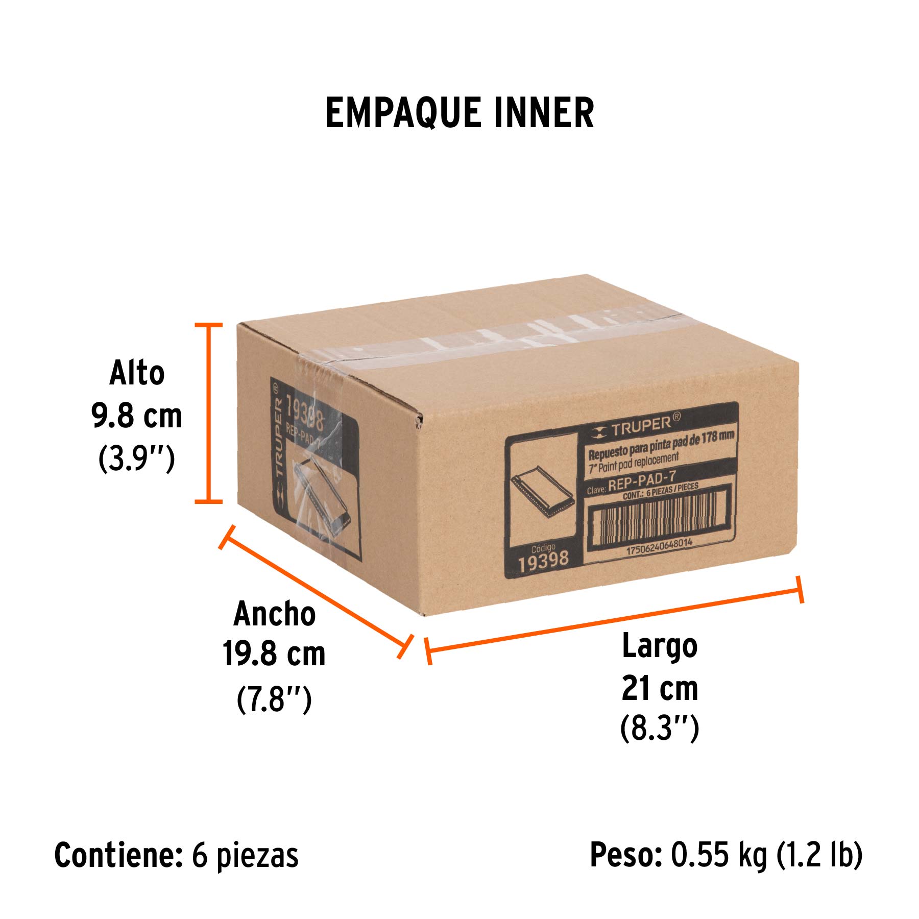Repuesto para pinta pad, 7"