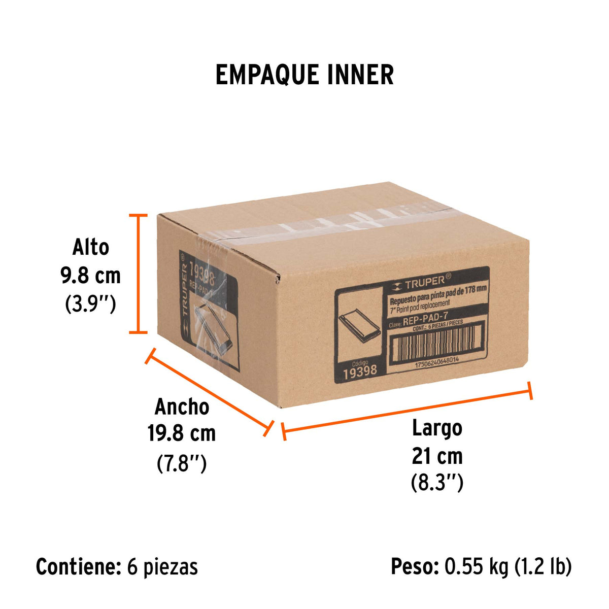 Repuesto para pinta pad, 7"