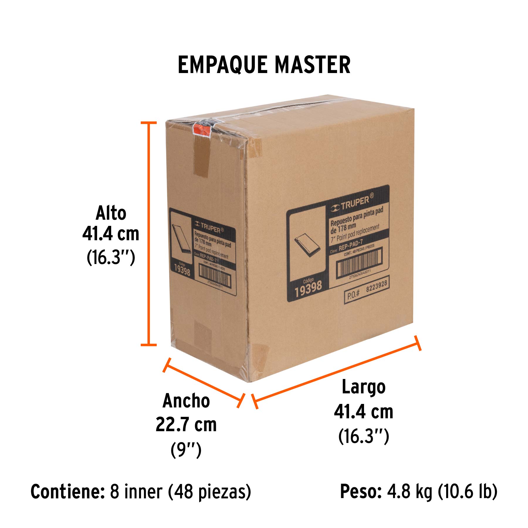 Repuesto para pinta pad, 7"