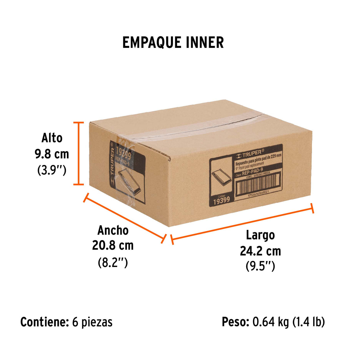 Repuesto para pinta pad, 9"