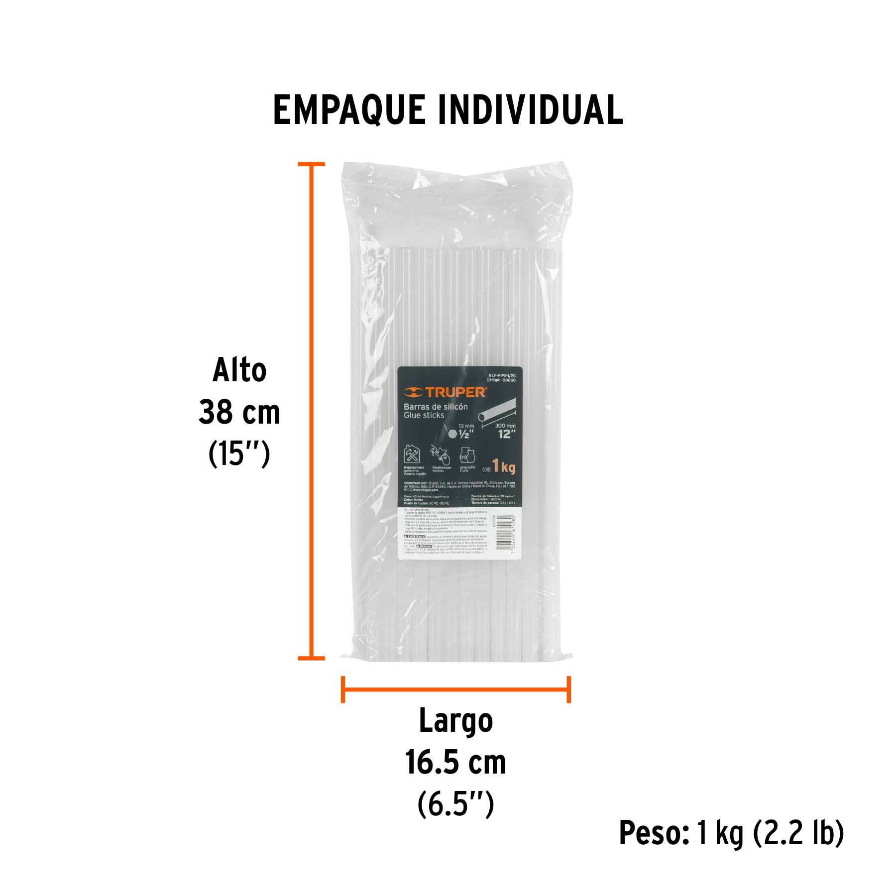 Barras de silicón de repuesto para PIPE-1/2, bolsa 1 kg