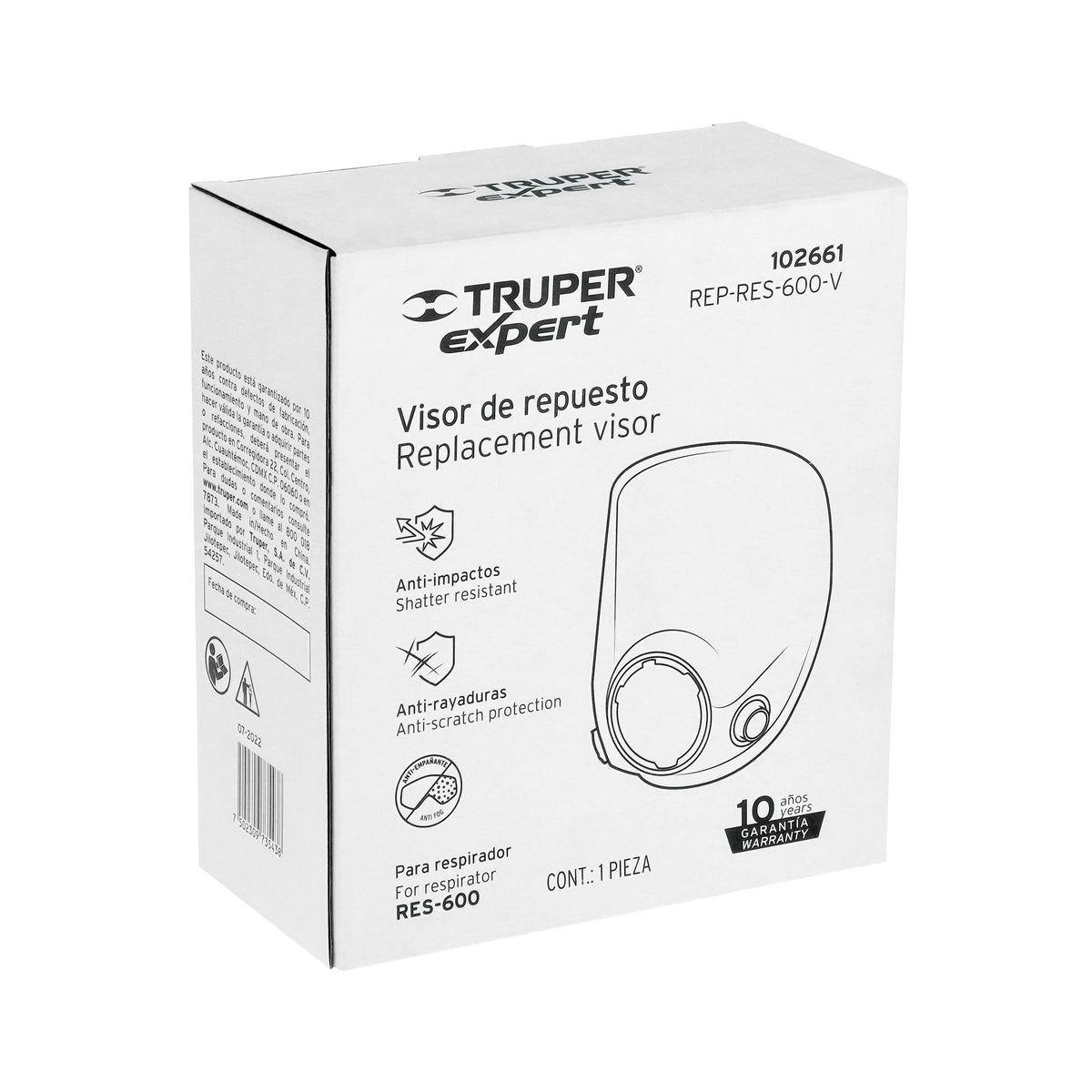 Visor de repuesto para respirador RES-600, Truper