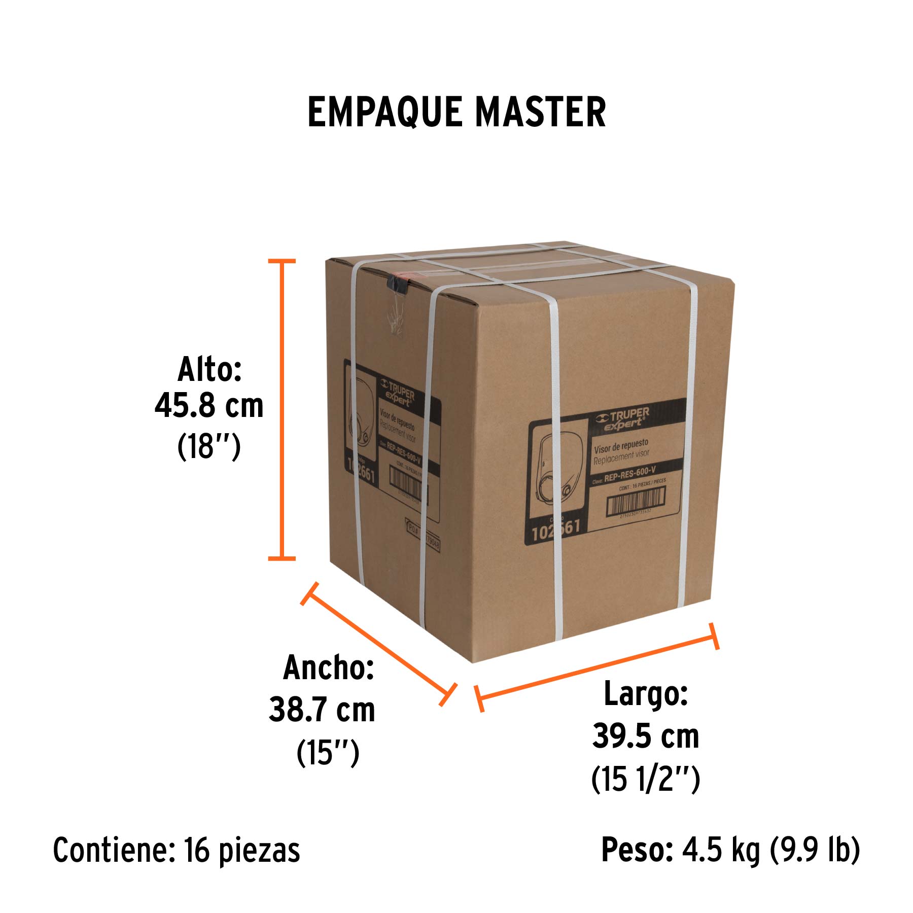 Visor de repuesto para respirador RES-600, Truper