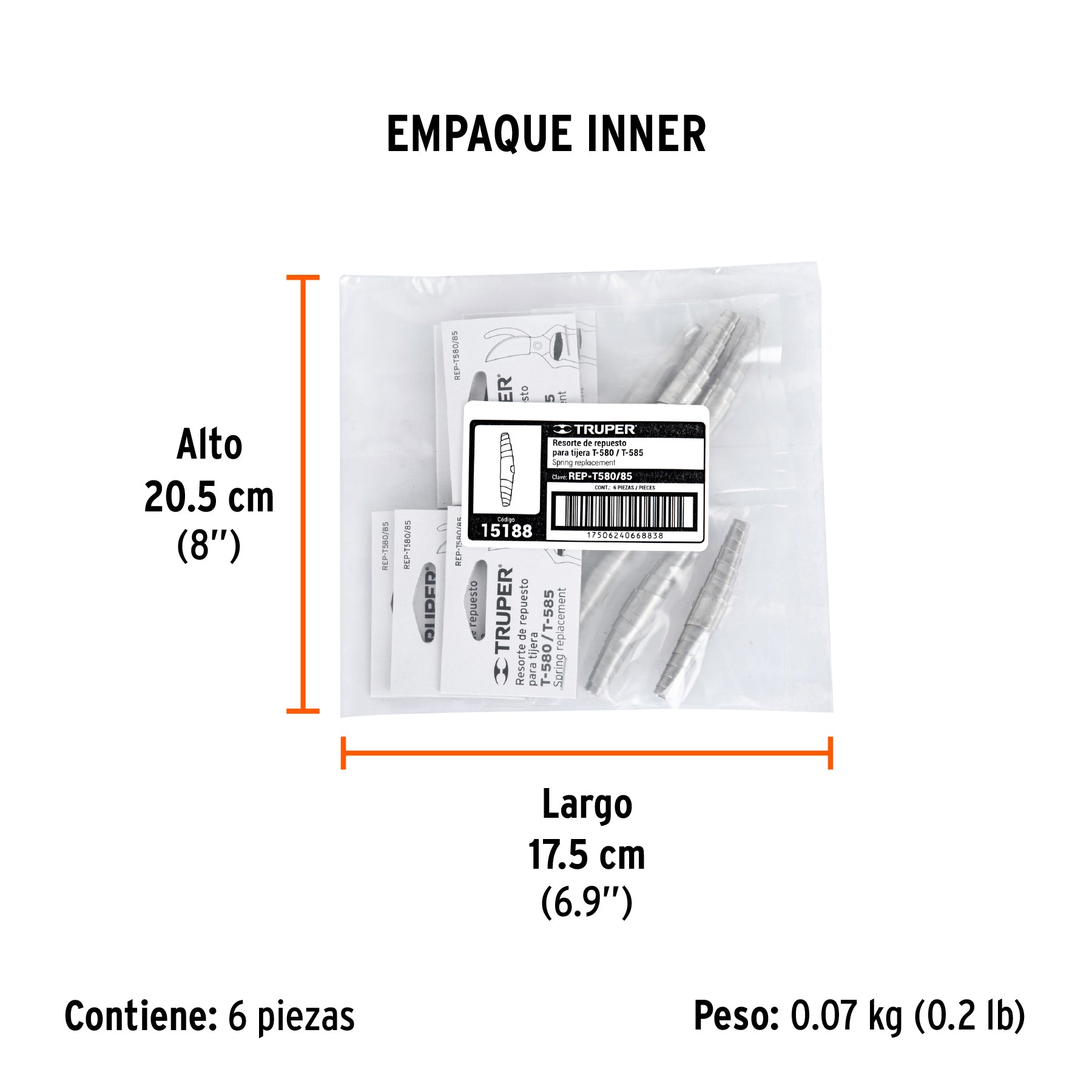 Resorte de repuesto para tijera T-580 y T-585