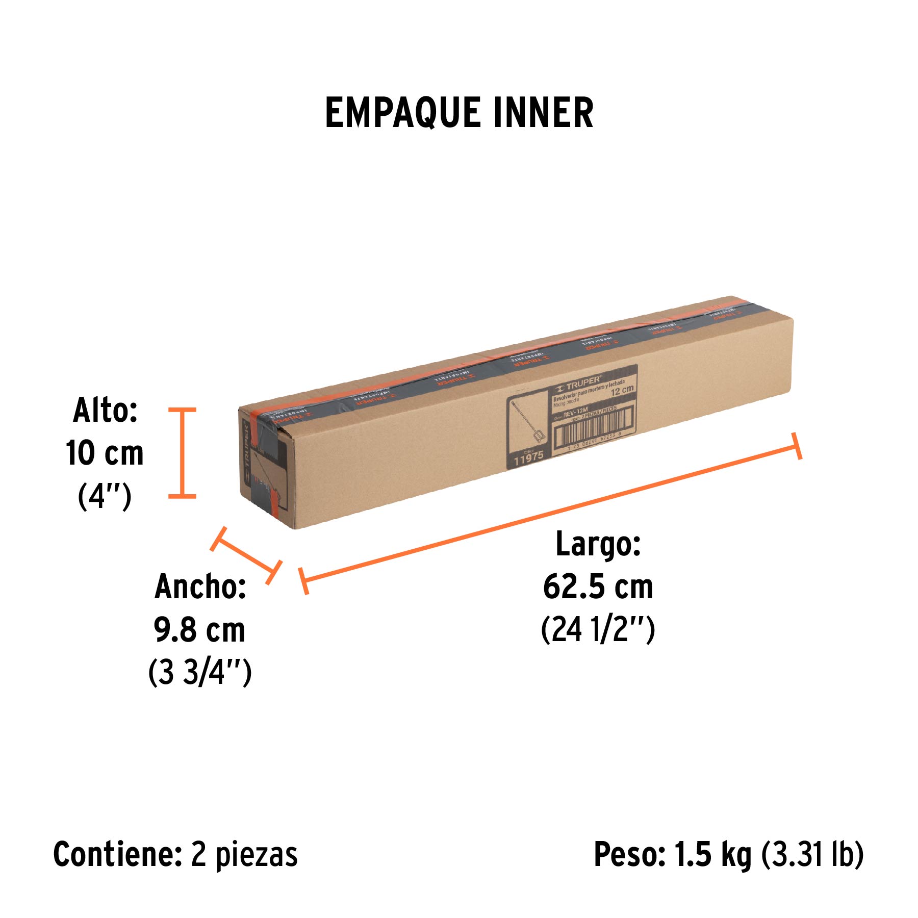 Revolvedor para mortero, 120 mm diámetro