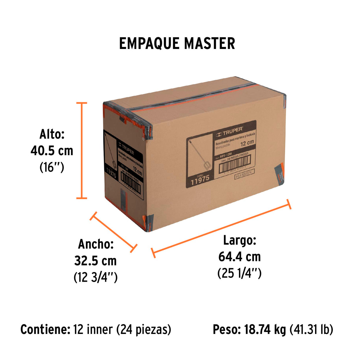 Revolvedor para mortero, 120 mm diámetro