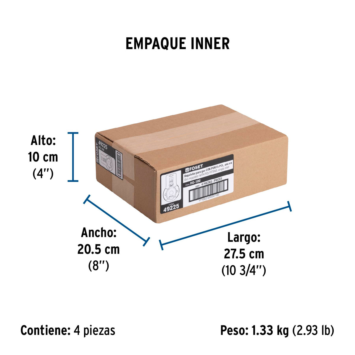 Regulador de gas de 1 vía