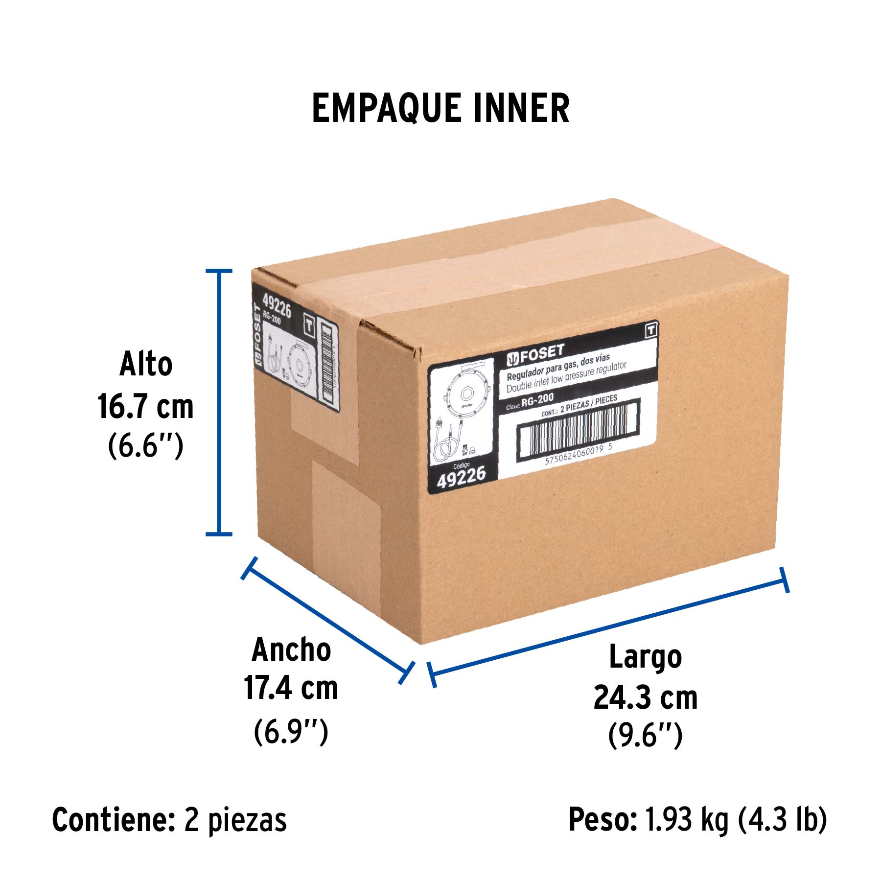 Regulador de gas de 2 vías