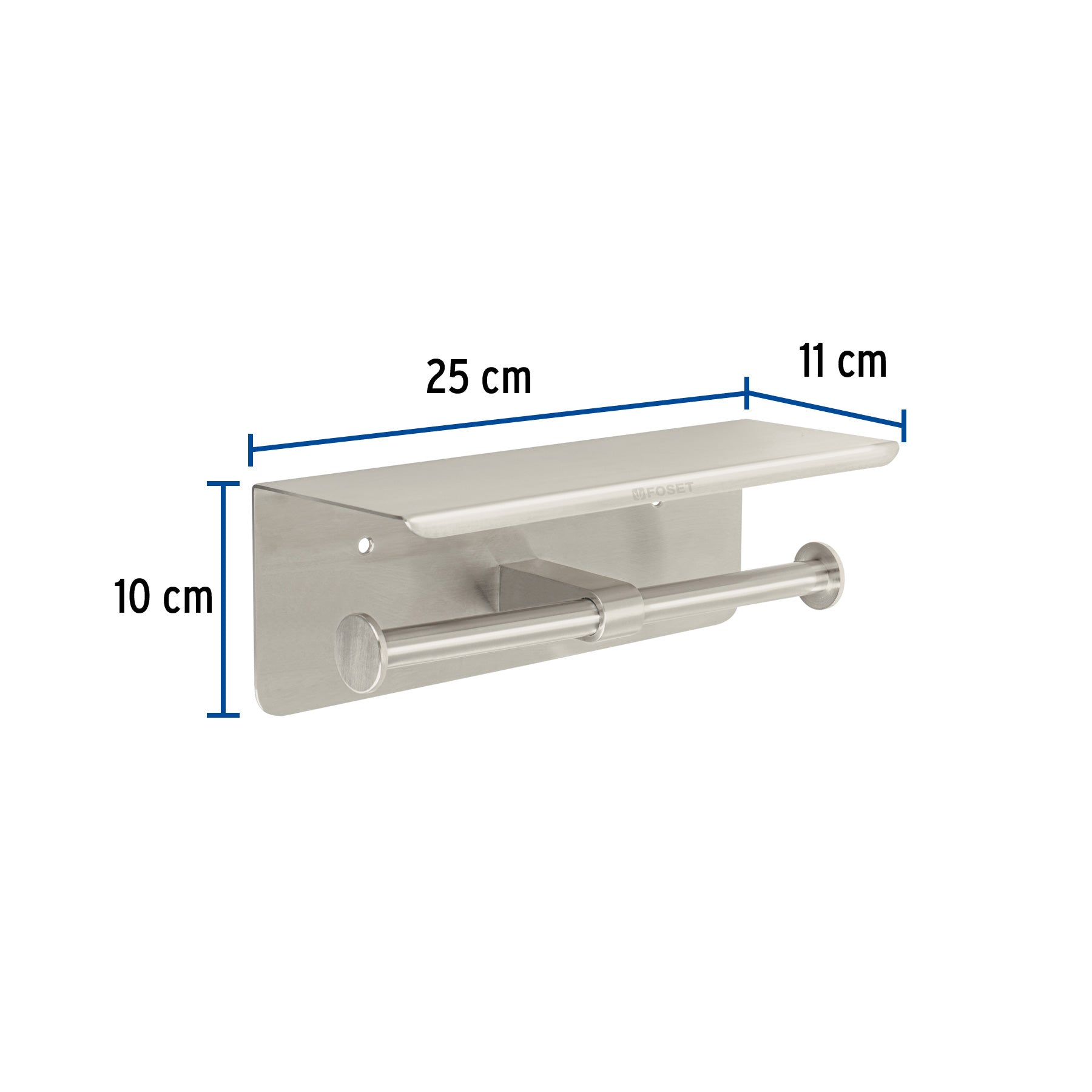 Porta rollo doble con soporte para celular, satín, Riviera