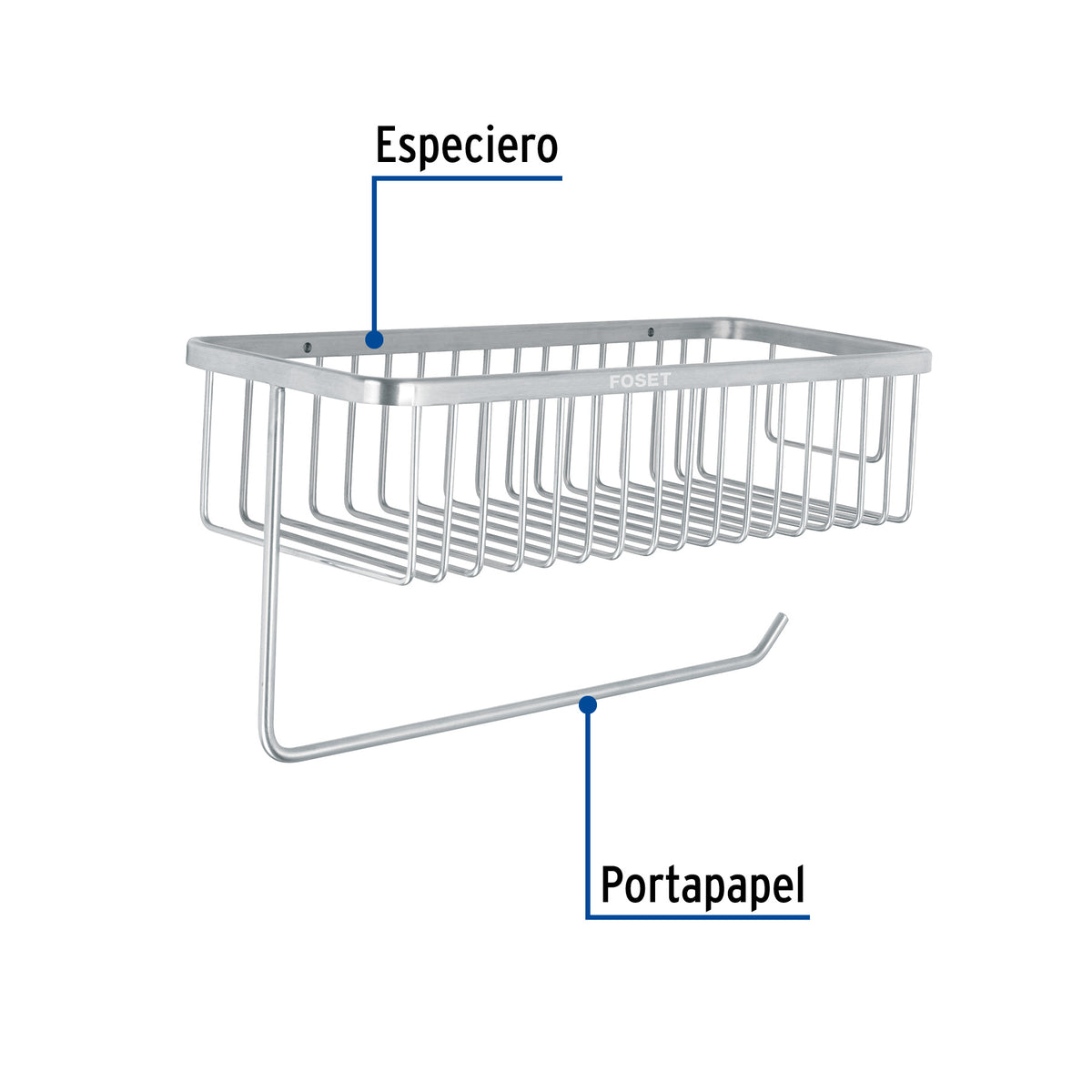 Porta rollo y especiero para cocina, cromo, Riviera