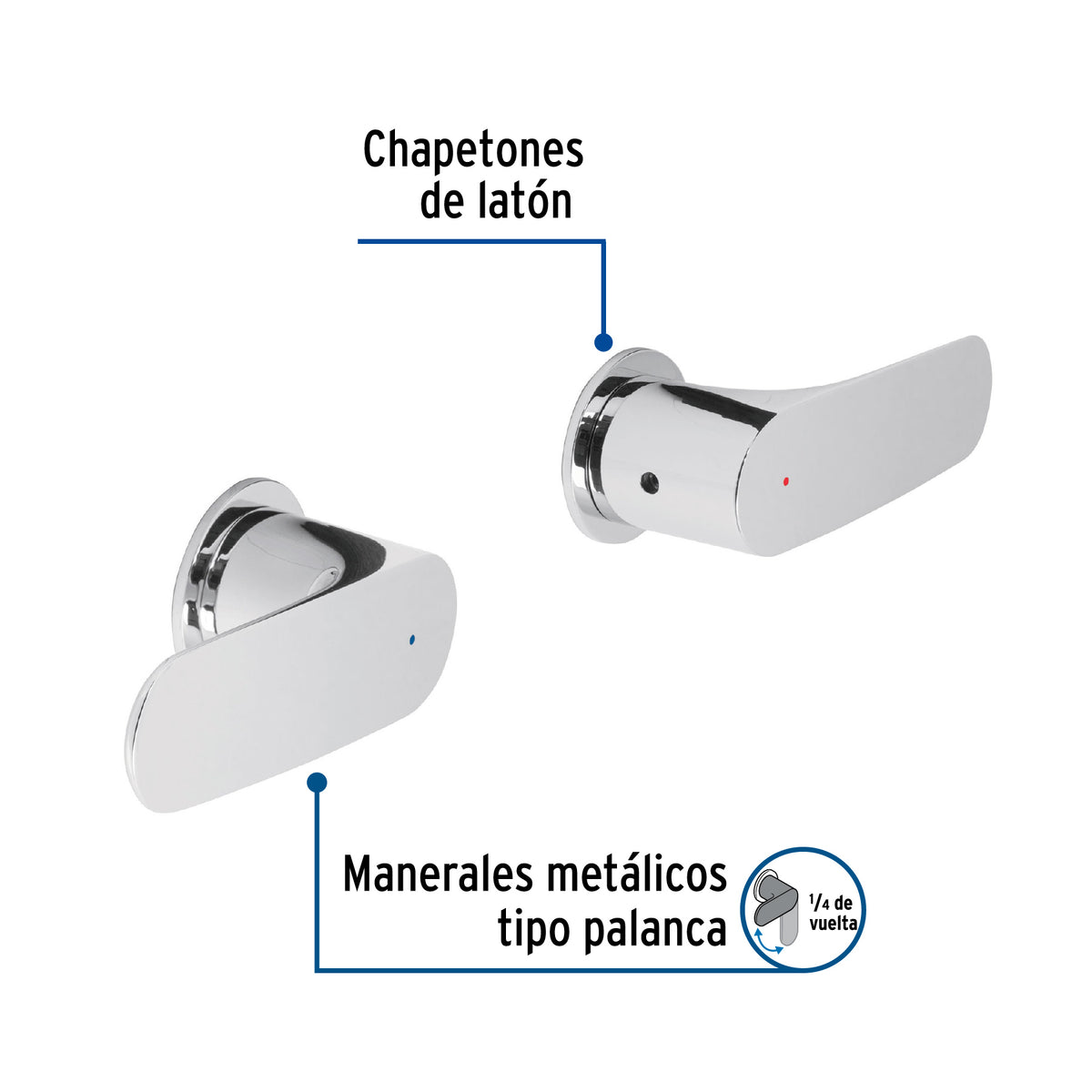 Juego de 2 manerales, regadera, cromo, Riviera