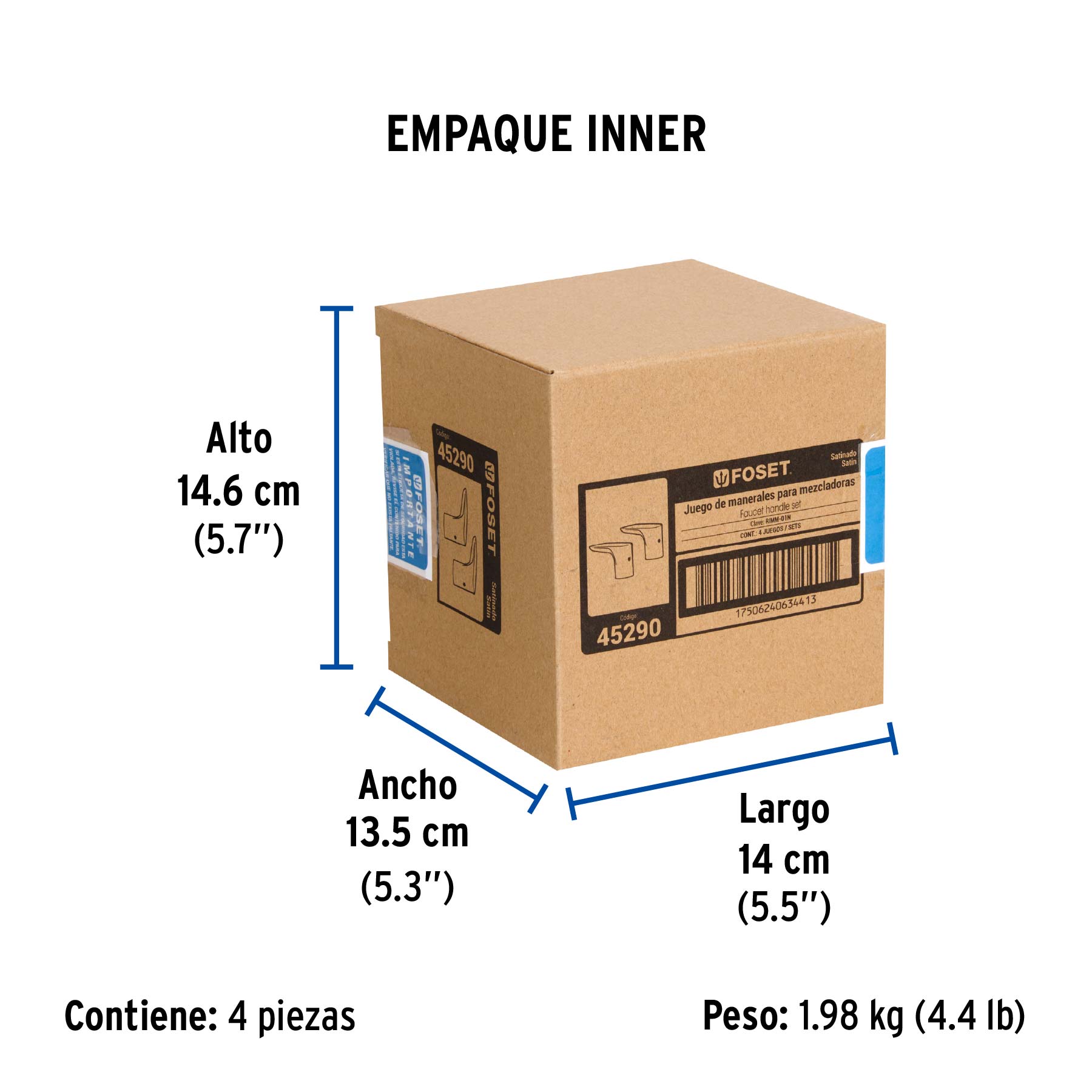 Juego de 2 manerales para lavabo, satin, Riviera