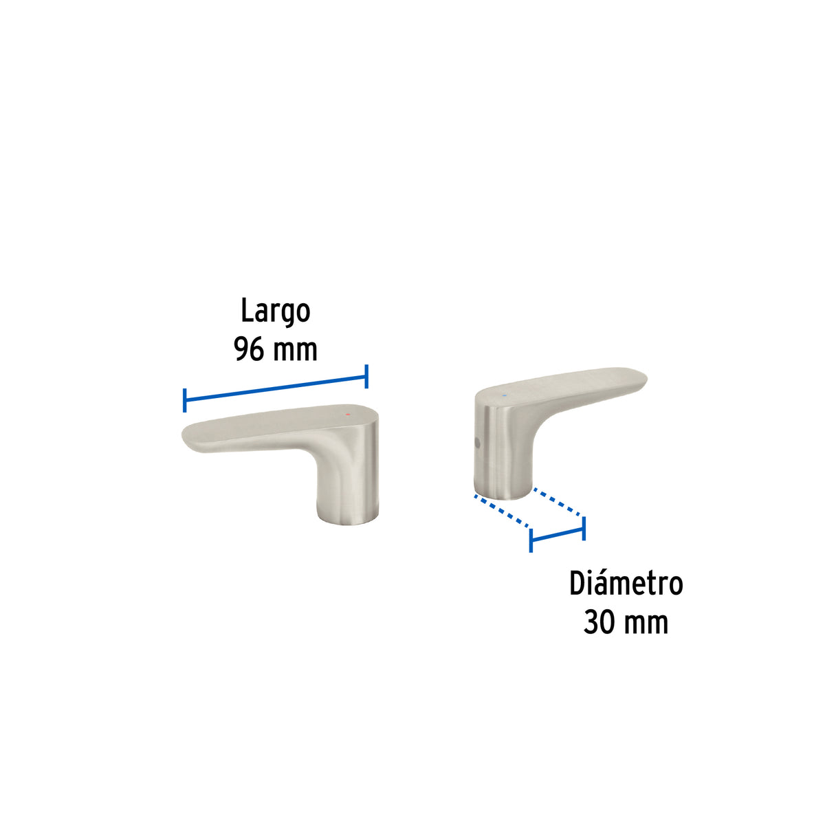 Juego de 2 manerales para lavabo, satin, Riviera