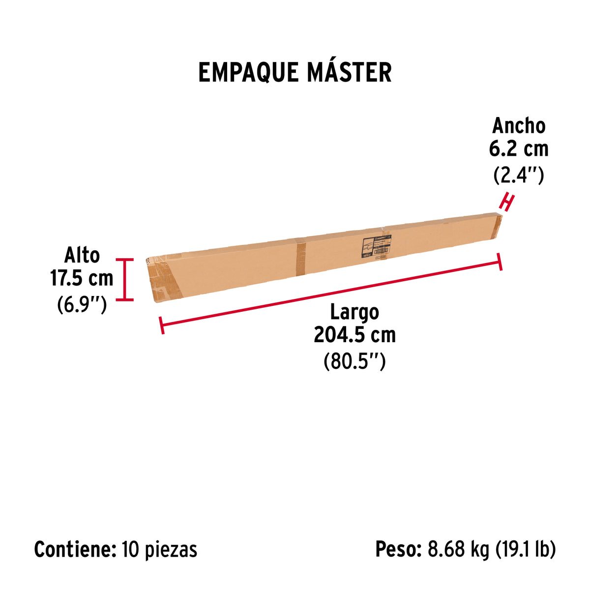 Riel superior "JJ" de aluminio para puerta corrediza 2 m