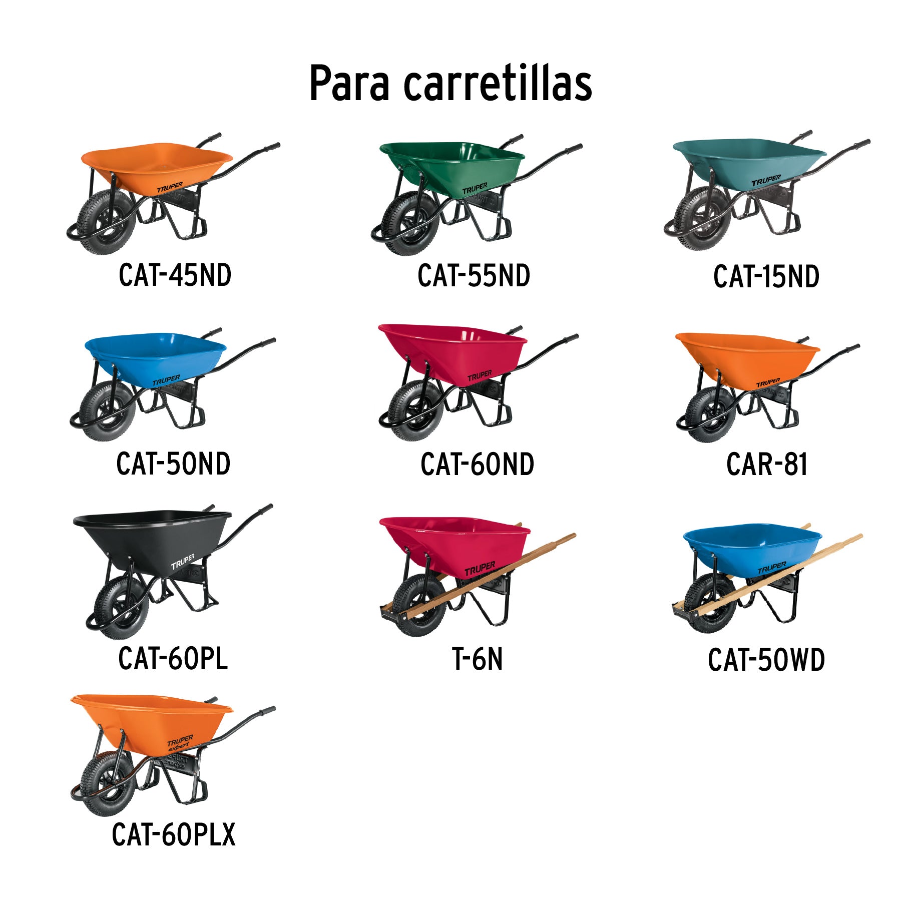 Llanta reforzada, 16" con rin, eje y baleros para carretilla