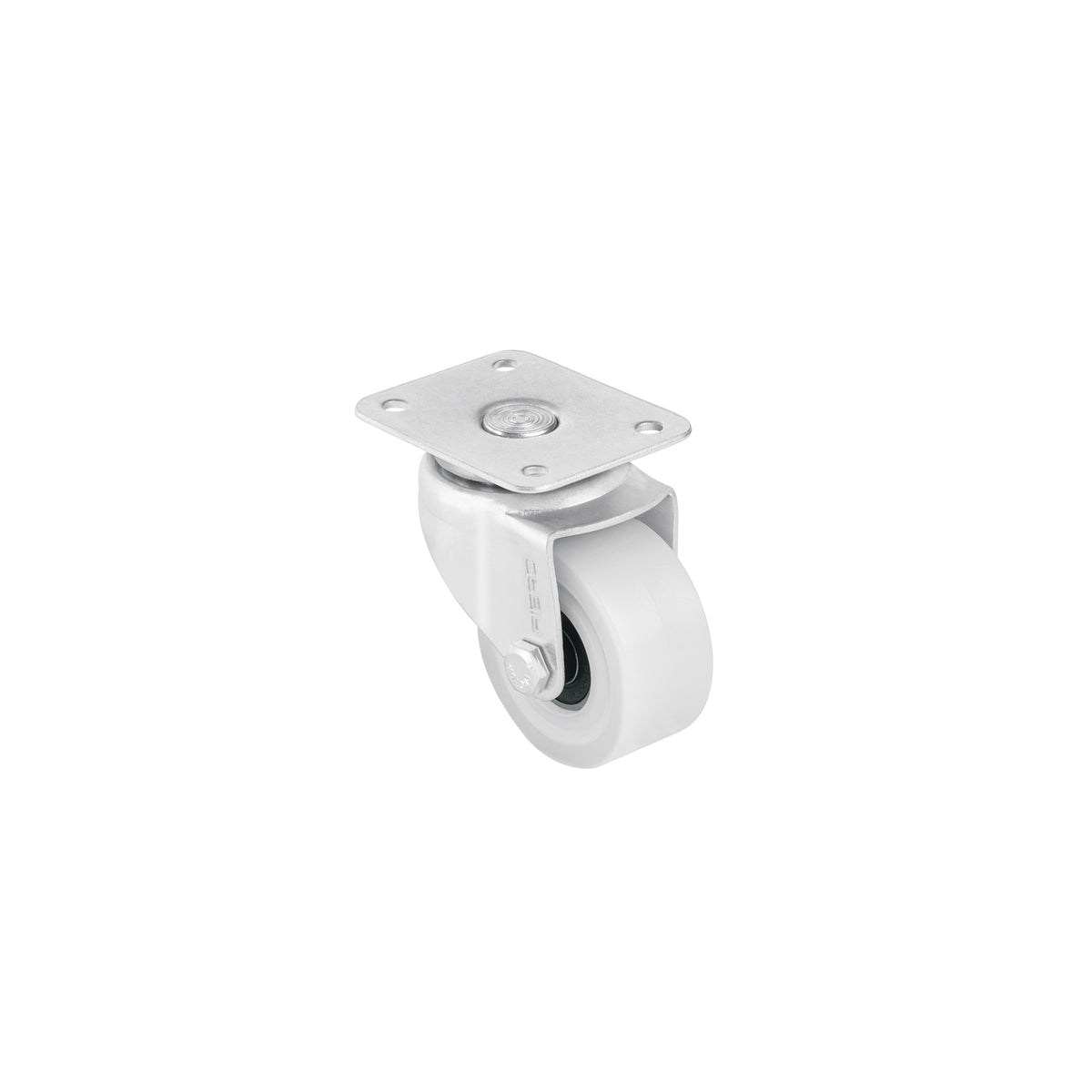 Rodaja de polietileno 2", placa giratoria, pisada 25mm