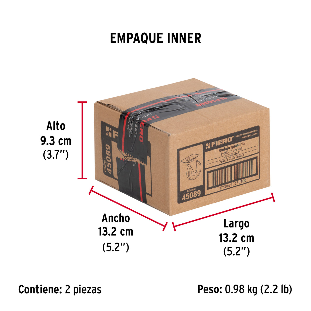 Rodaja de polipropileno 4", placa giratoria para DIA-385P