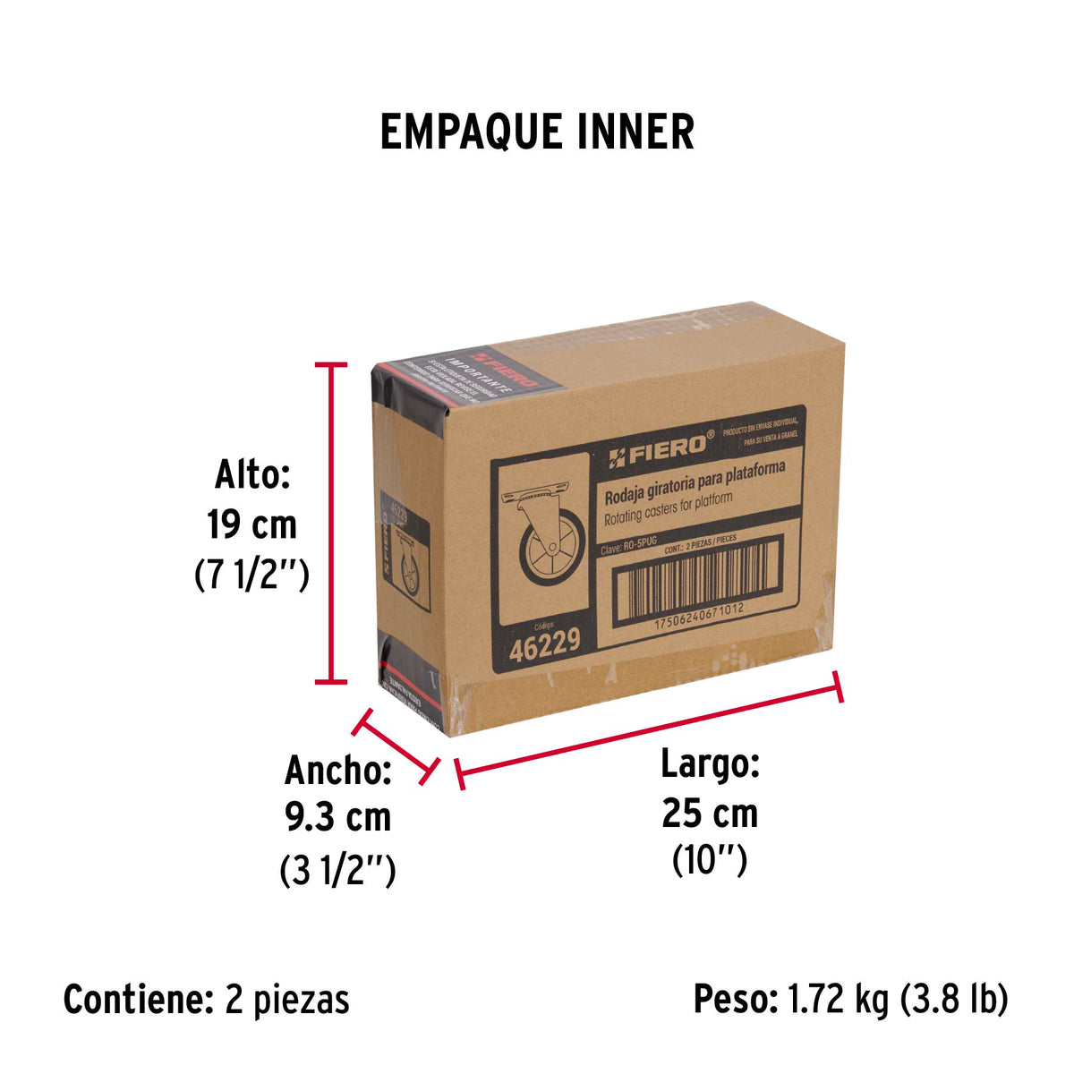 Rodaja de poliuretano 5", placa giratoria para DIA-300P