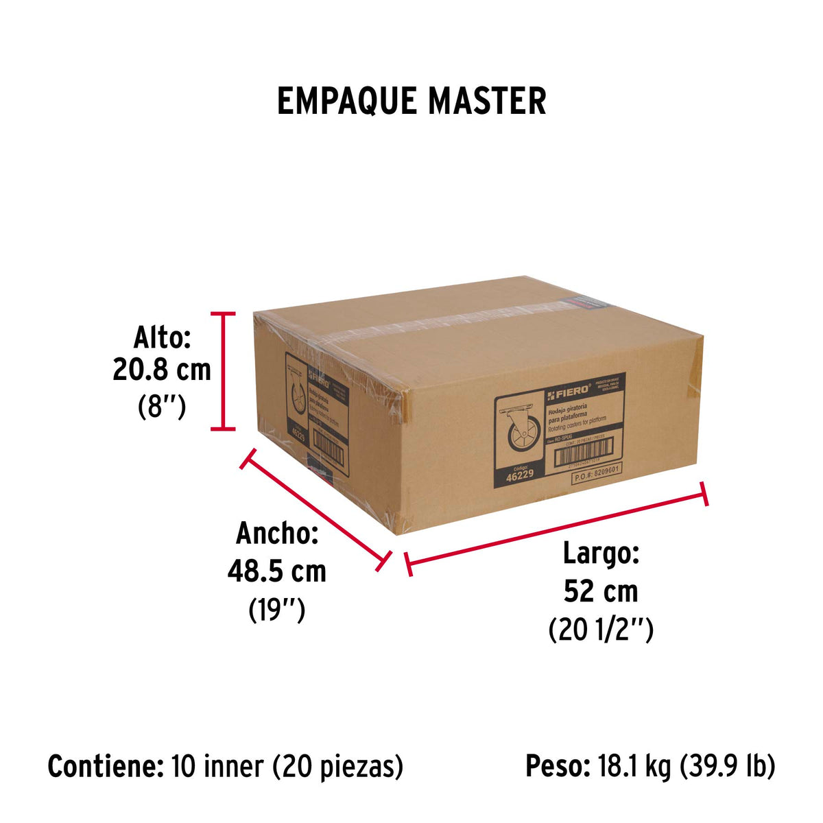 Rodaja de poliuretano 5", placa giratoria para DIA-300P