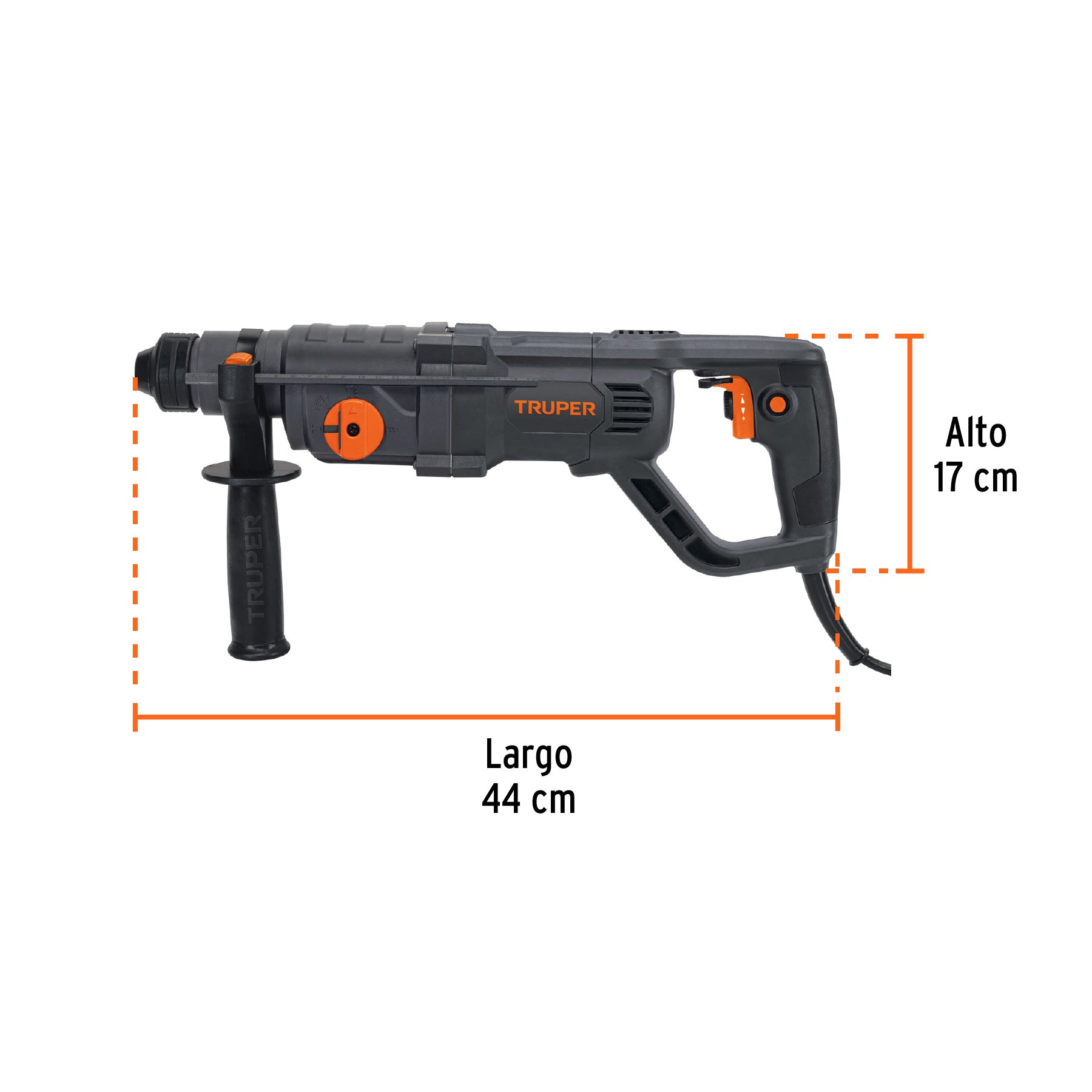 Rotomartillo SDS Plus, mango D, 3.5 Joules 800 W, industrial