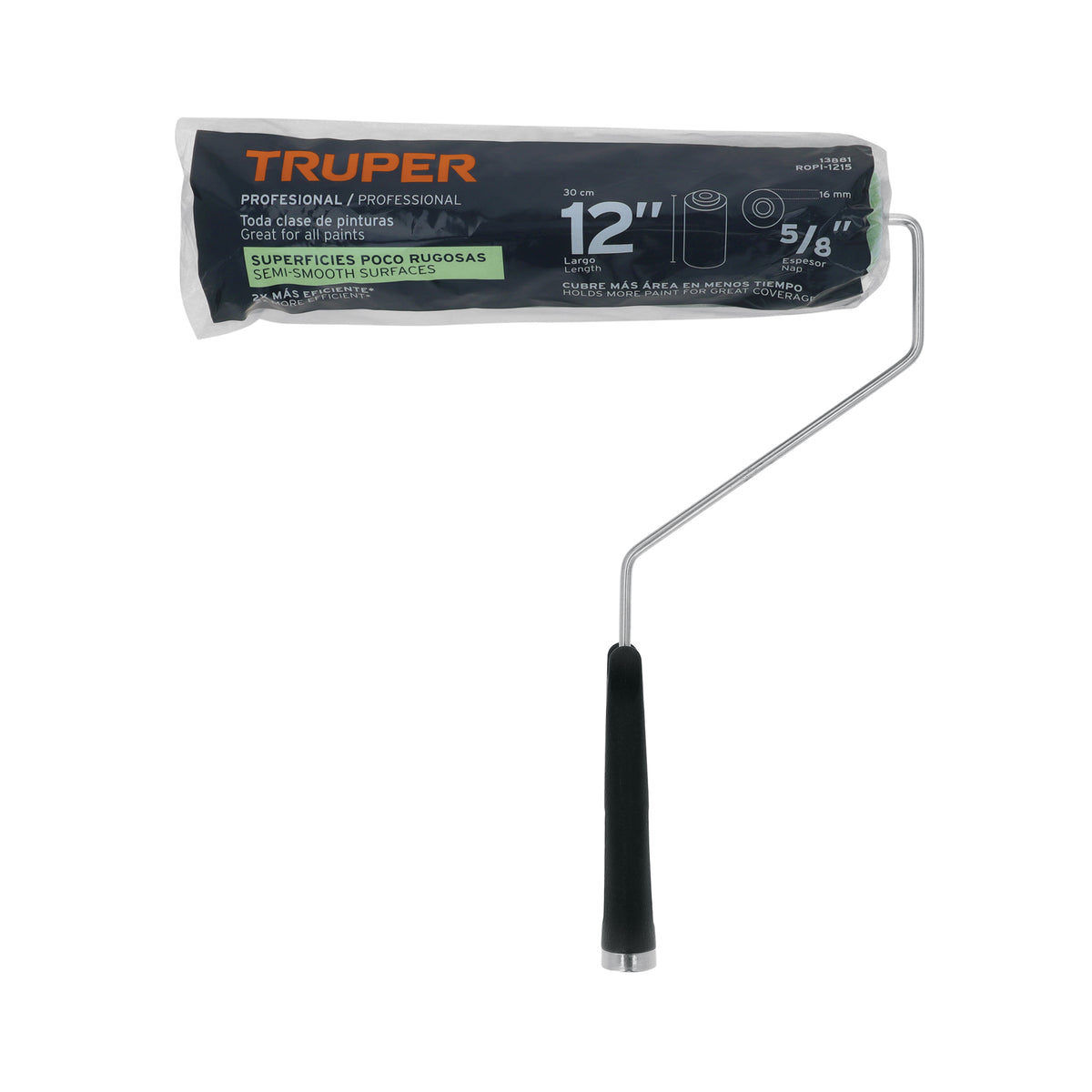 Rodillo para pintar, felpa 12 x 5/8", lisa