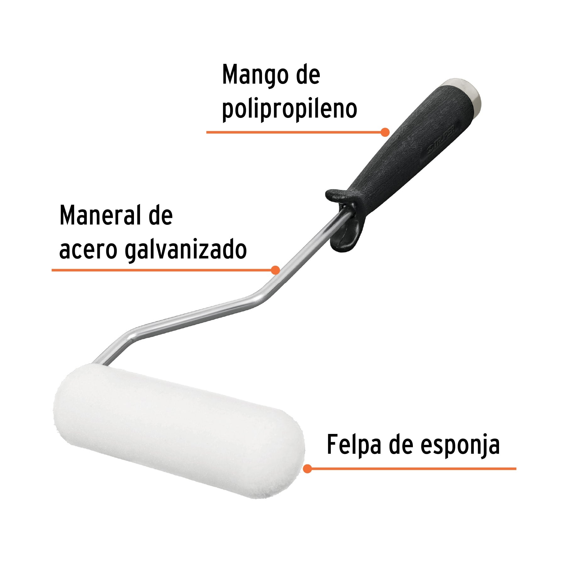 Mini rodillo para pintar, felpa de esponja, 4 x 3/8"