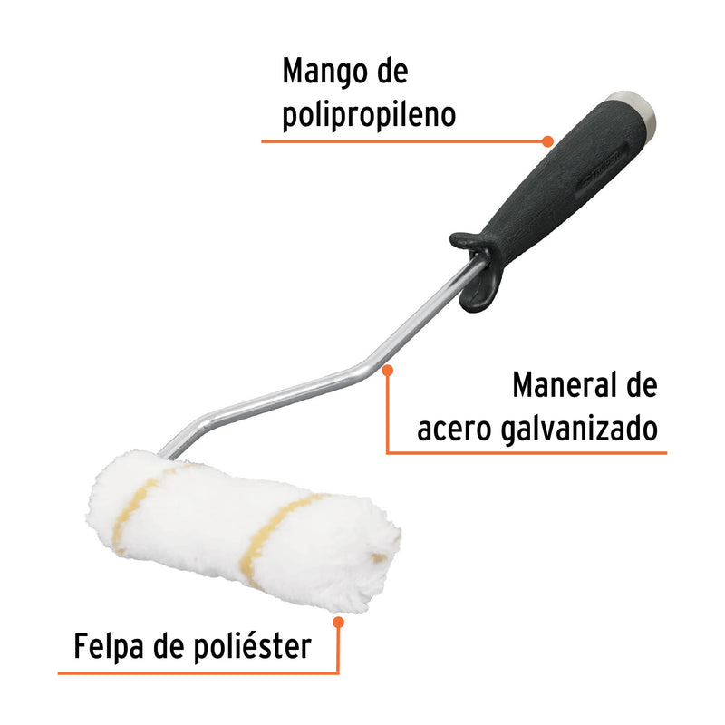 Mini rodillo para pintar, felpa de nylon, 4 x 3/8"