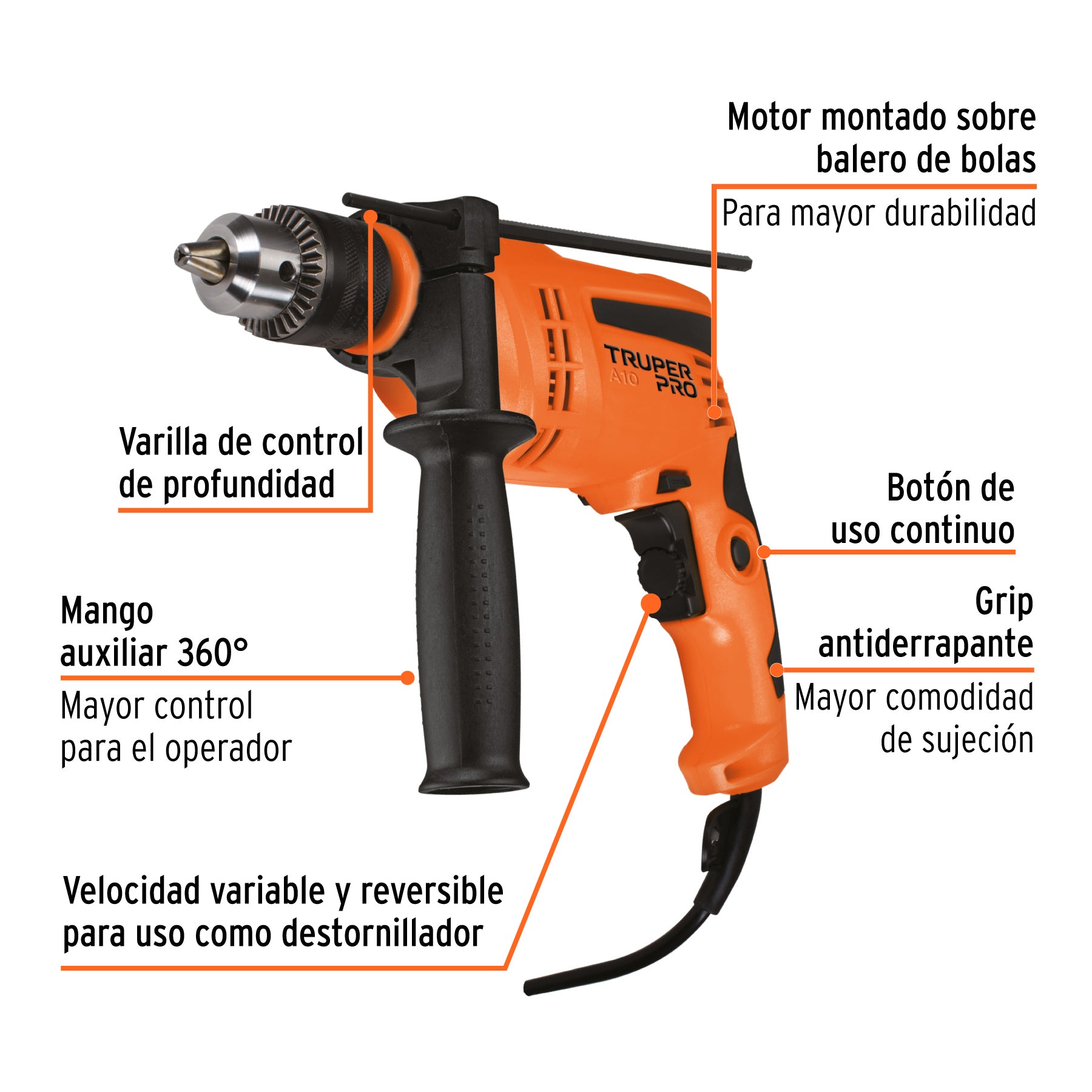 Rotomartillo profesional 600 W, 1/2'