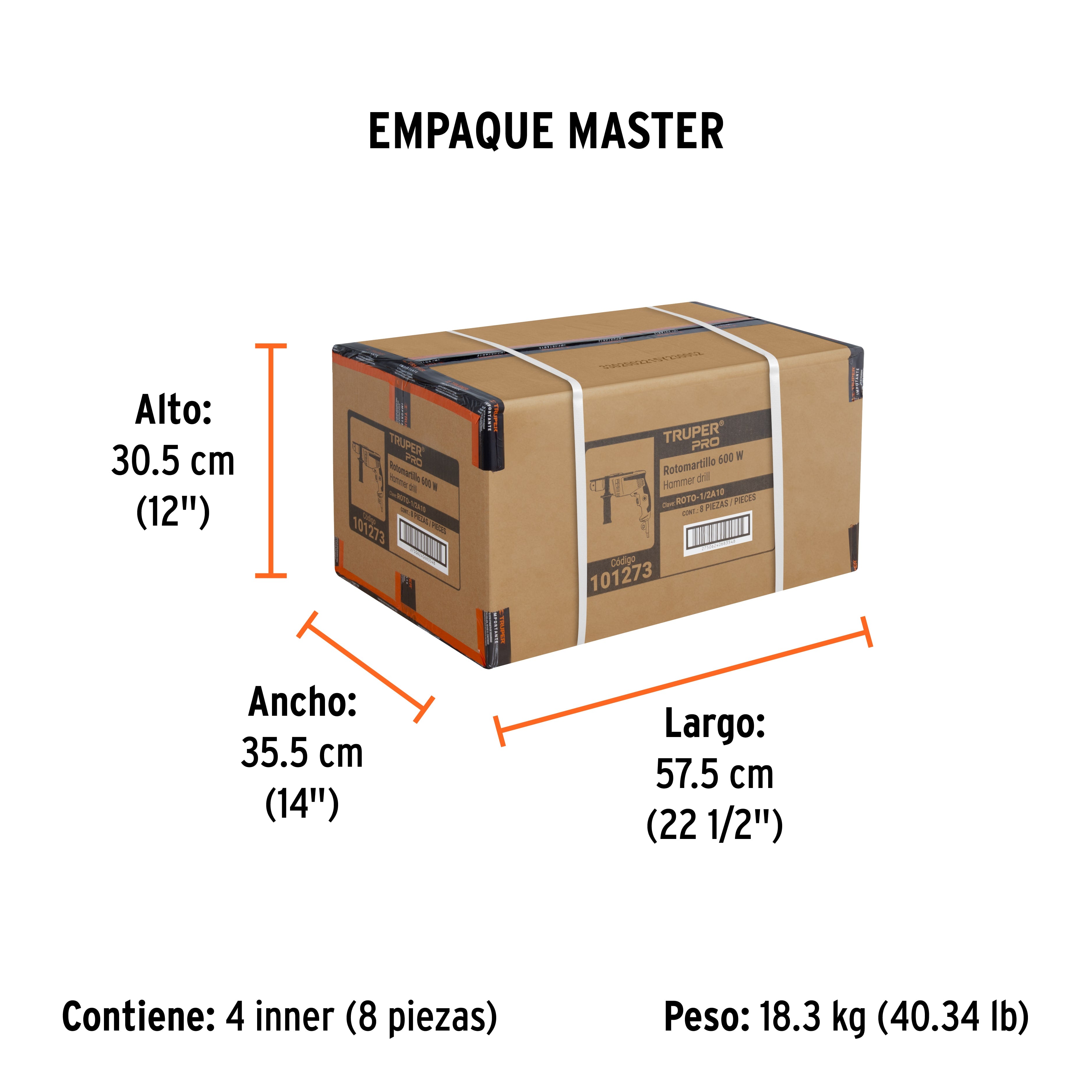 Rotomartillo profesional 600 W, 1/2'