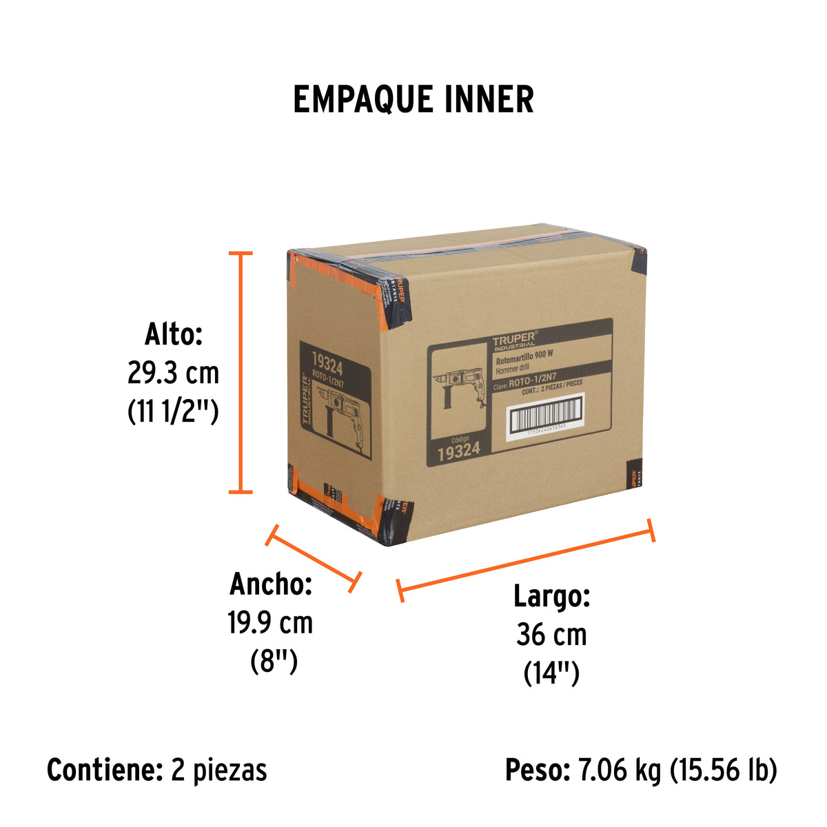 Rotomartillo industrial 1/2" 900 W
