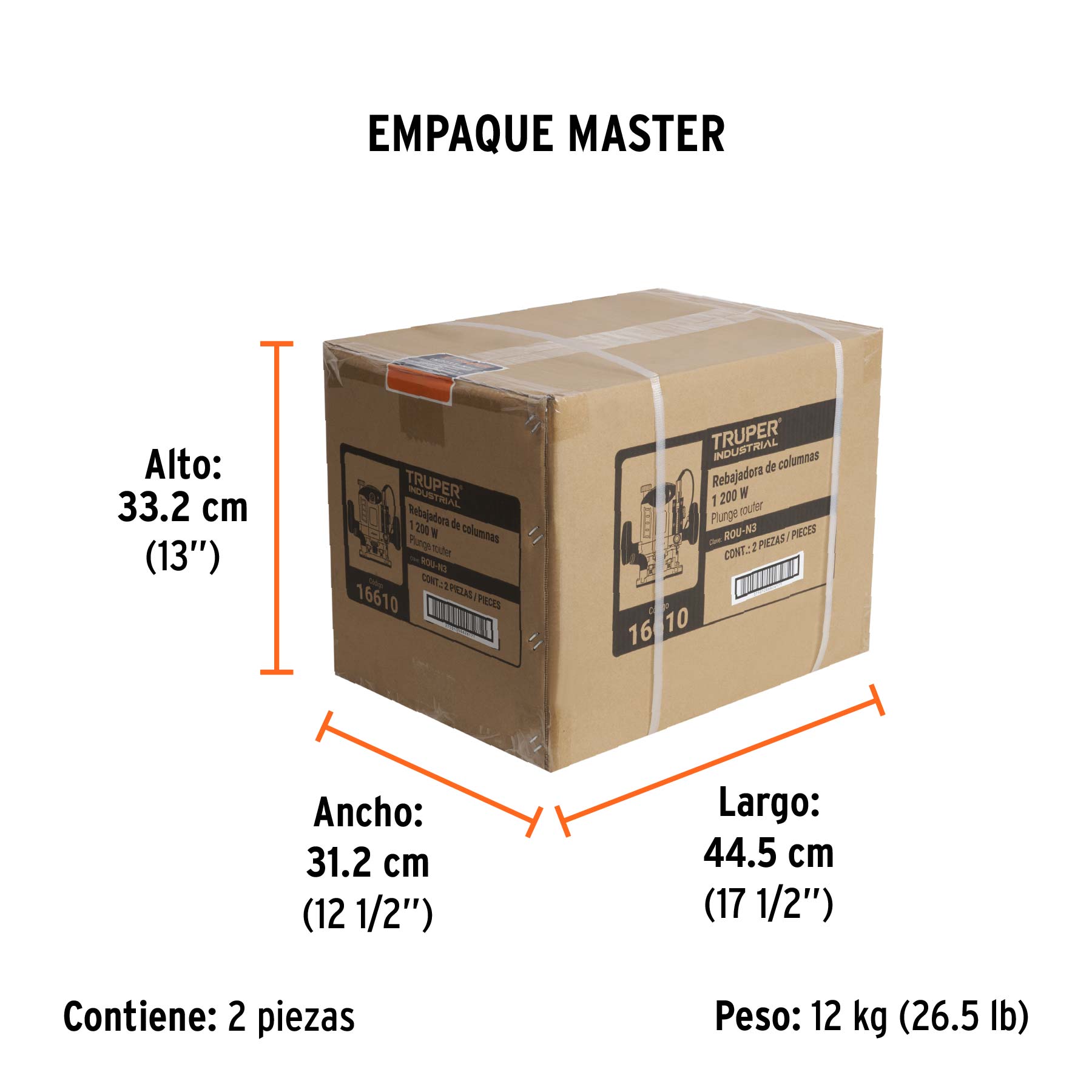 Rebajadora industrial 1-3/4 hp 1200w