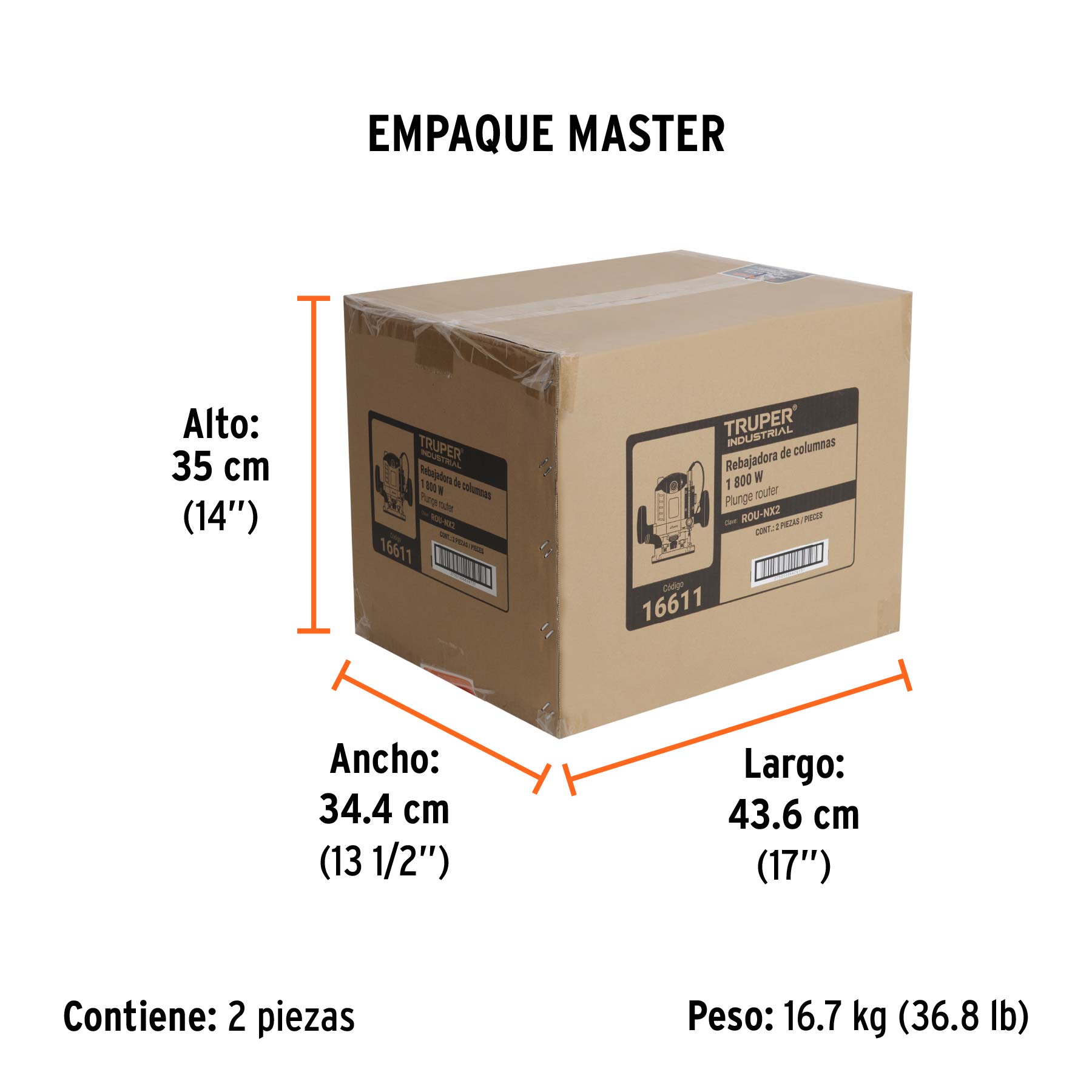 Rebajadora industrial 2-1/2 hp 1800w
