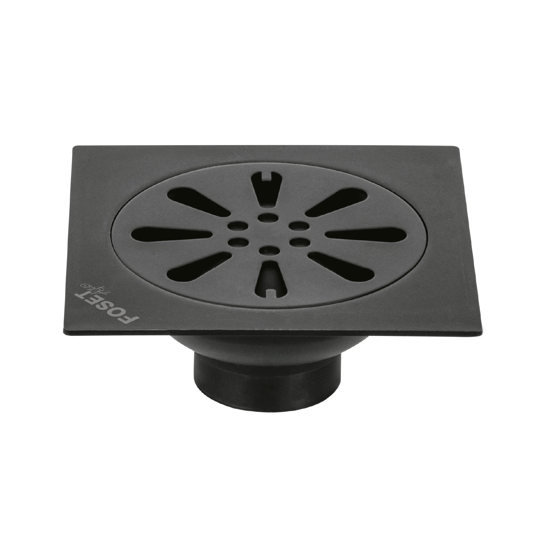 Resumidero cuadrado 4'x 4', acero inoxidable, negro, gota