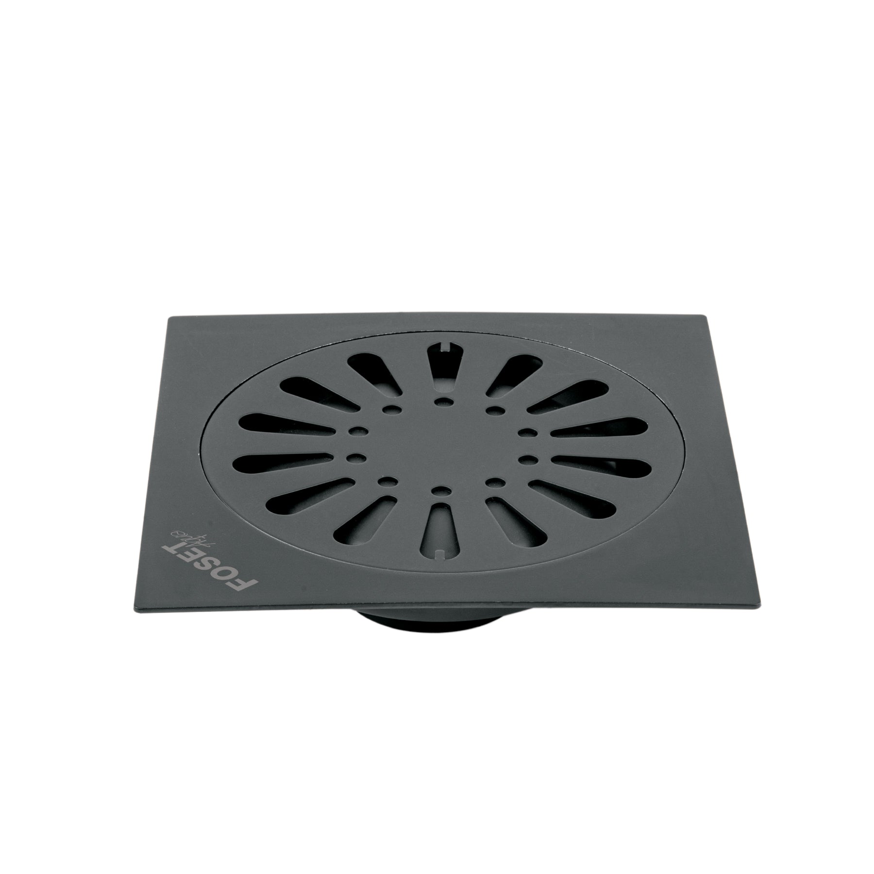 Resumidero cuadrado 6'x 6', acero inoxidable, negro, gota