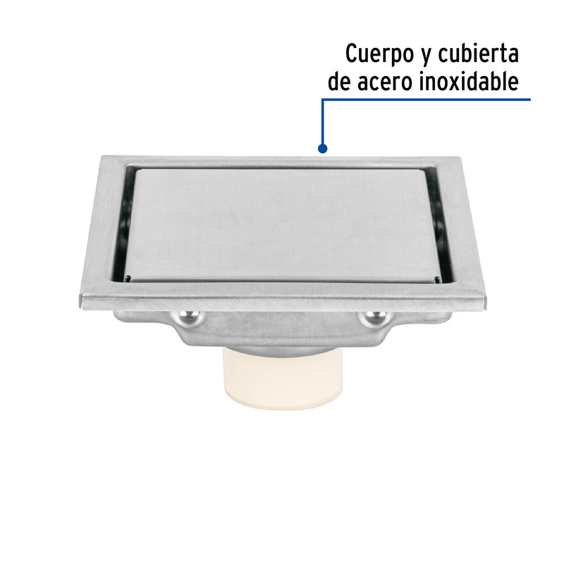 Resumidero reversible de 4', anti olores, acero inox, Aqua
