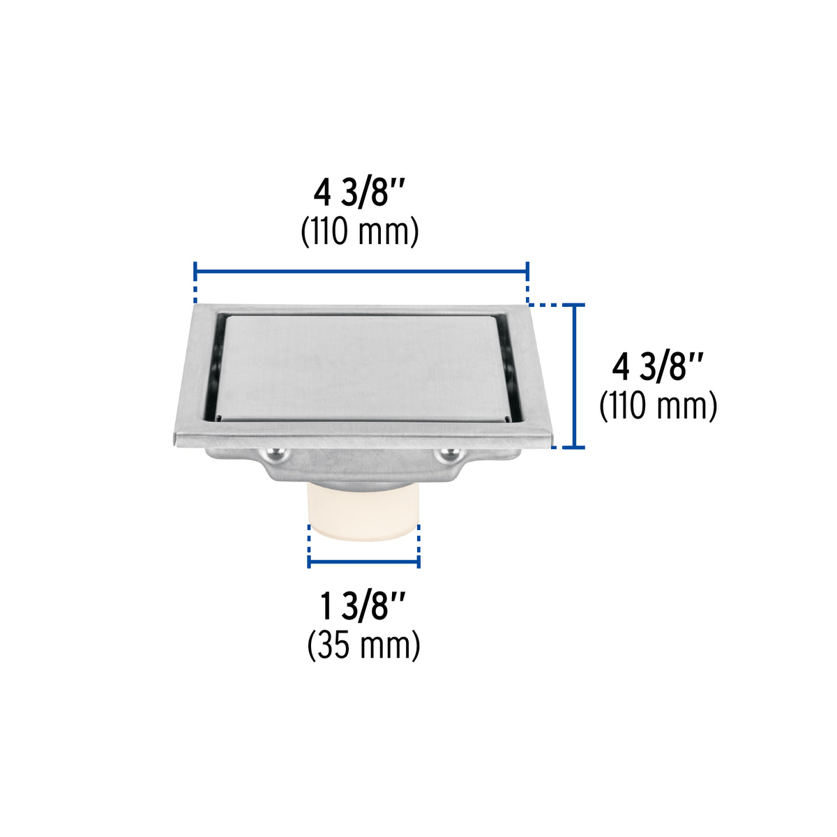 Resumidero reversible de 4', anti olores, acero inox, Aqua