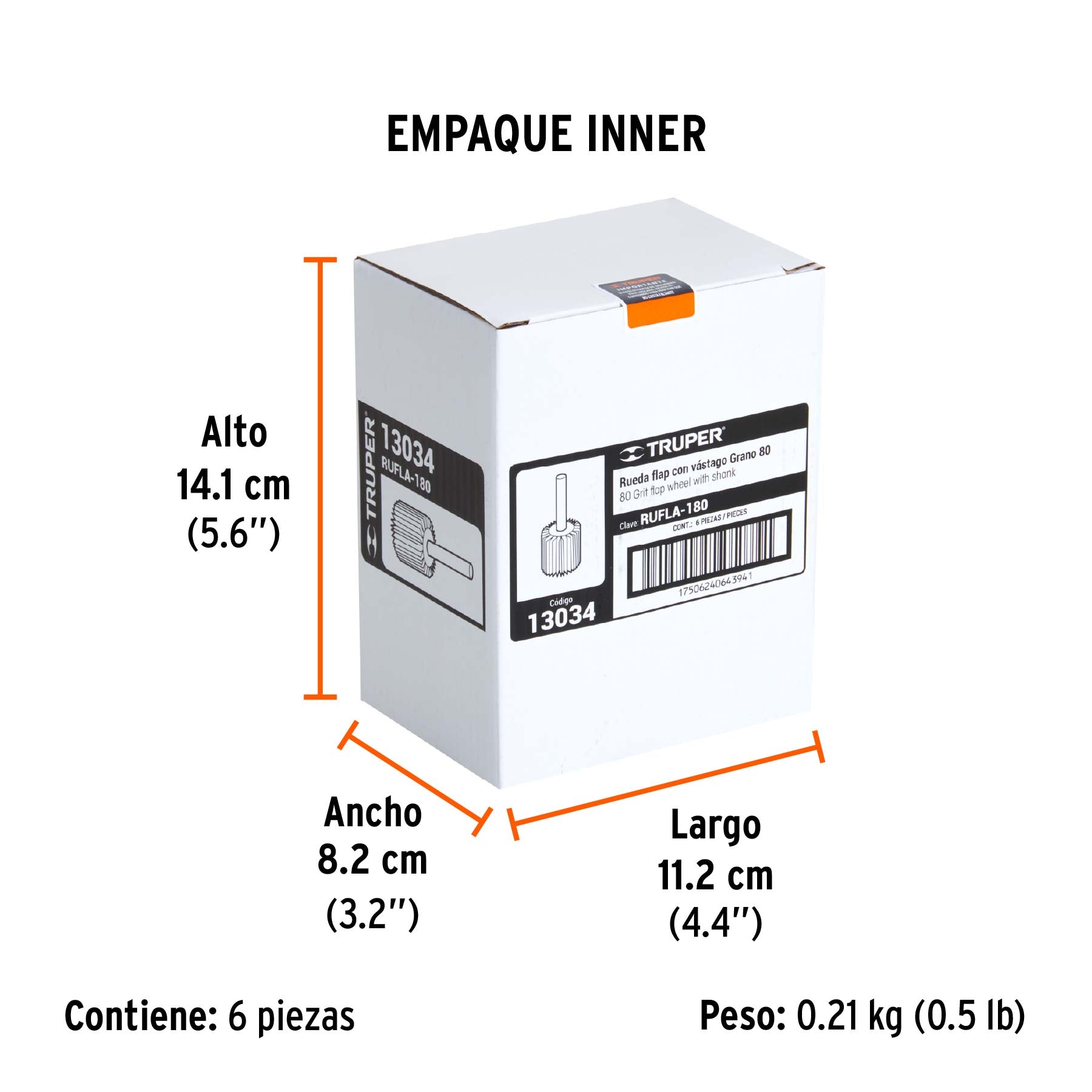 Rueda flap de 1", grano 80