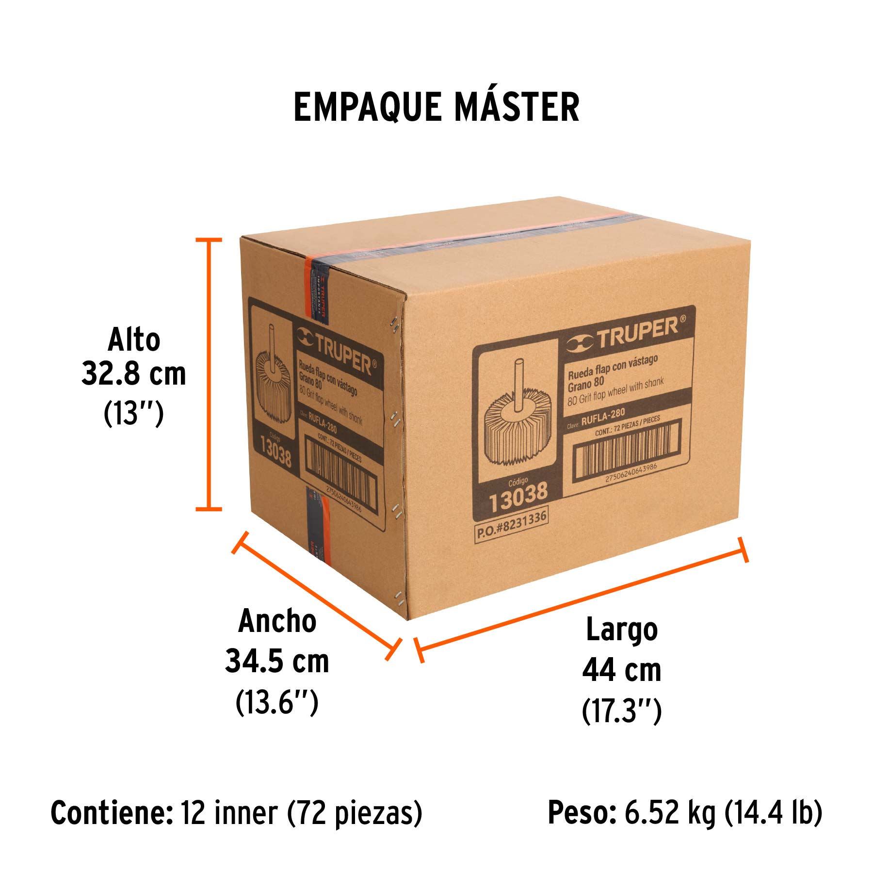 Rueda flap de 2", grano 80