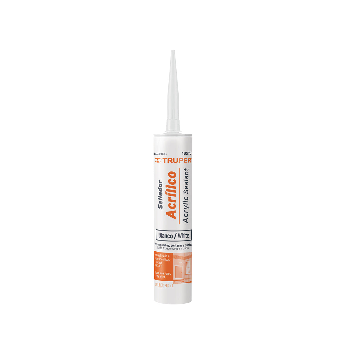 Sellador acrilico, 280 ml, blanco