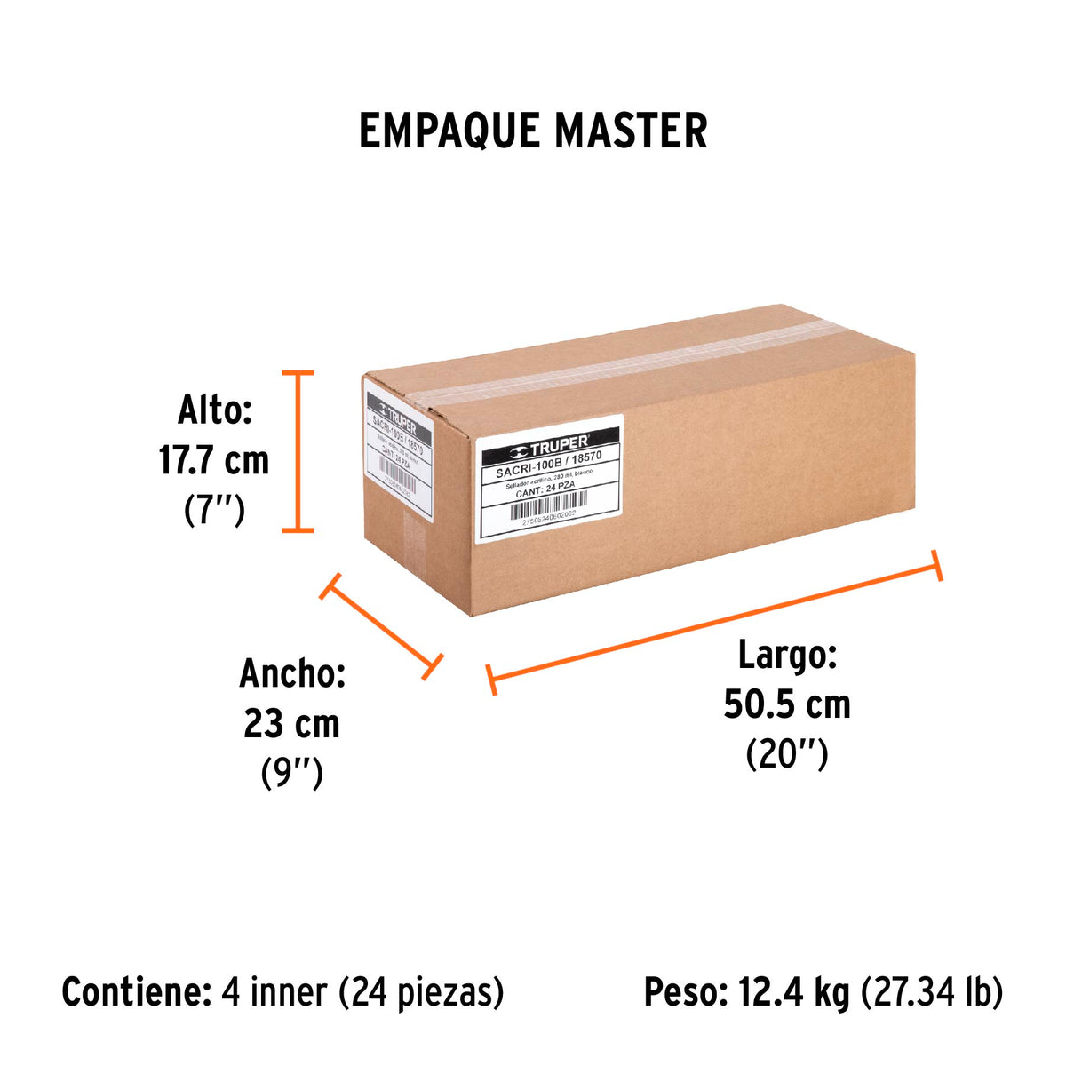 Sellador acrilico, 280 ml, blanco