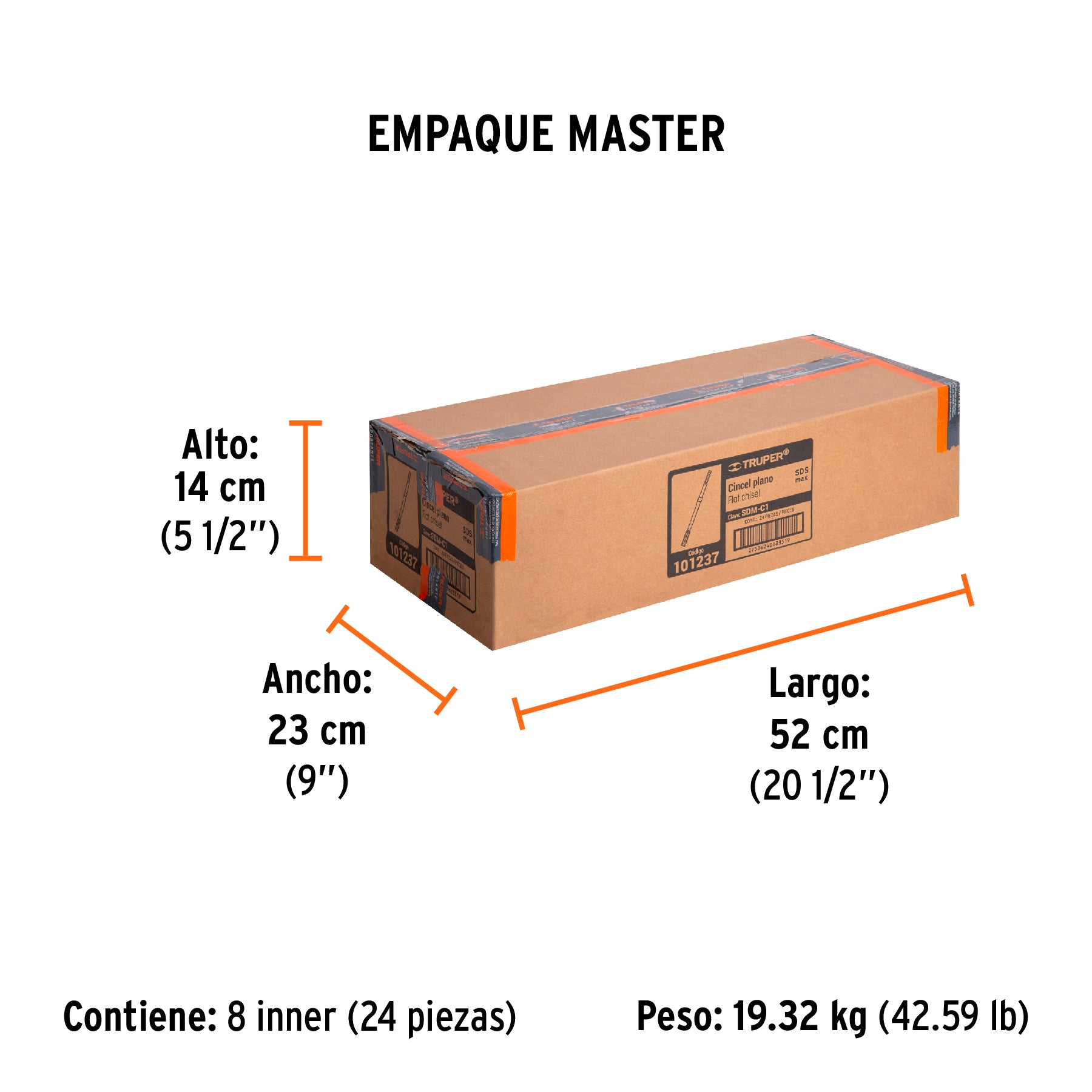 Cincel plano SDS max 16' X 1'