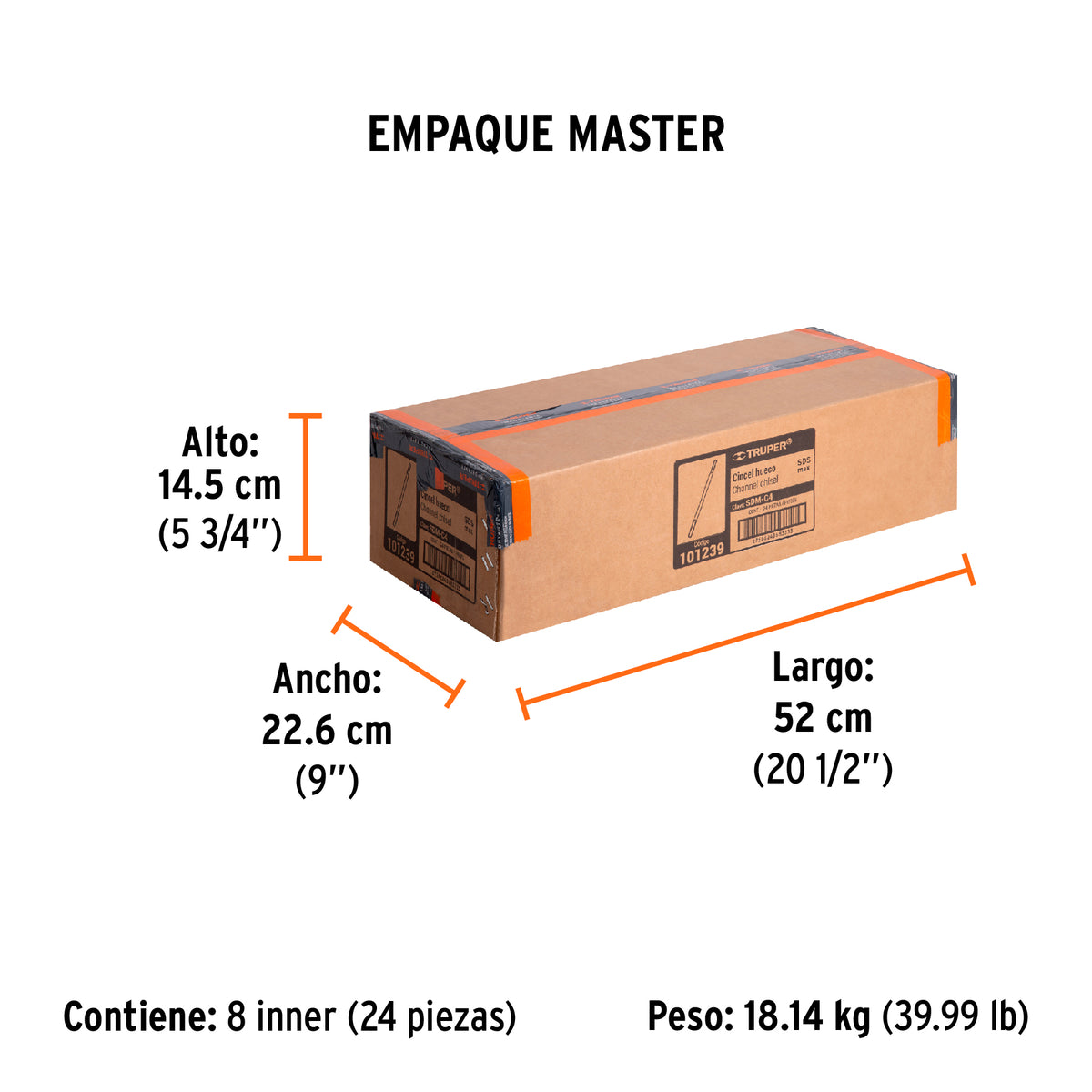 Cincel para acanalado SDS max 16'