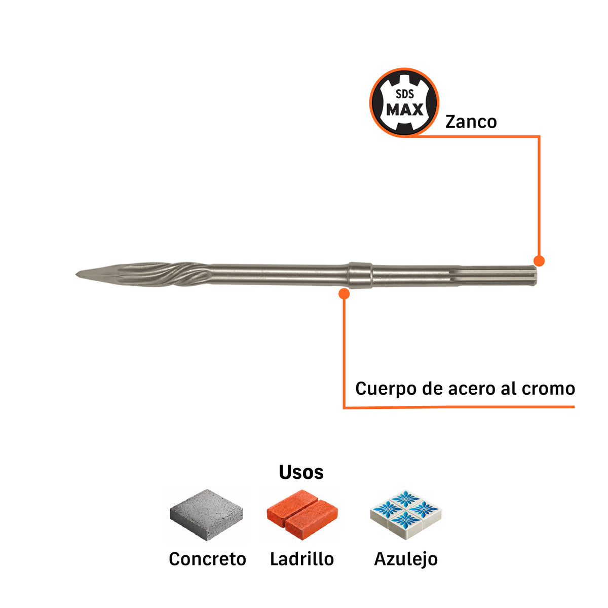 Cincel punta SDS max 16'